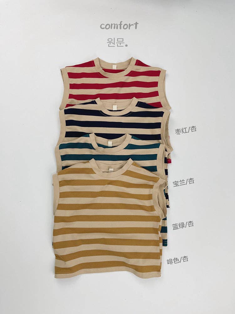 shoplittleswan - Kids Striped Sleeveless Cotton Tank Top Casual Summer Shirt