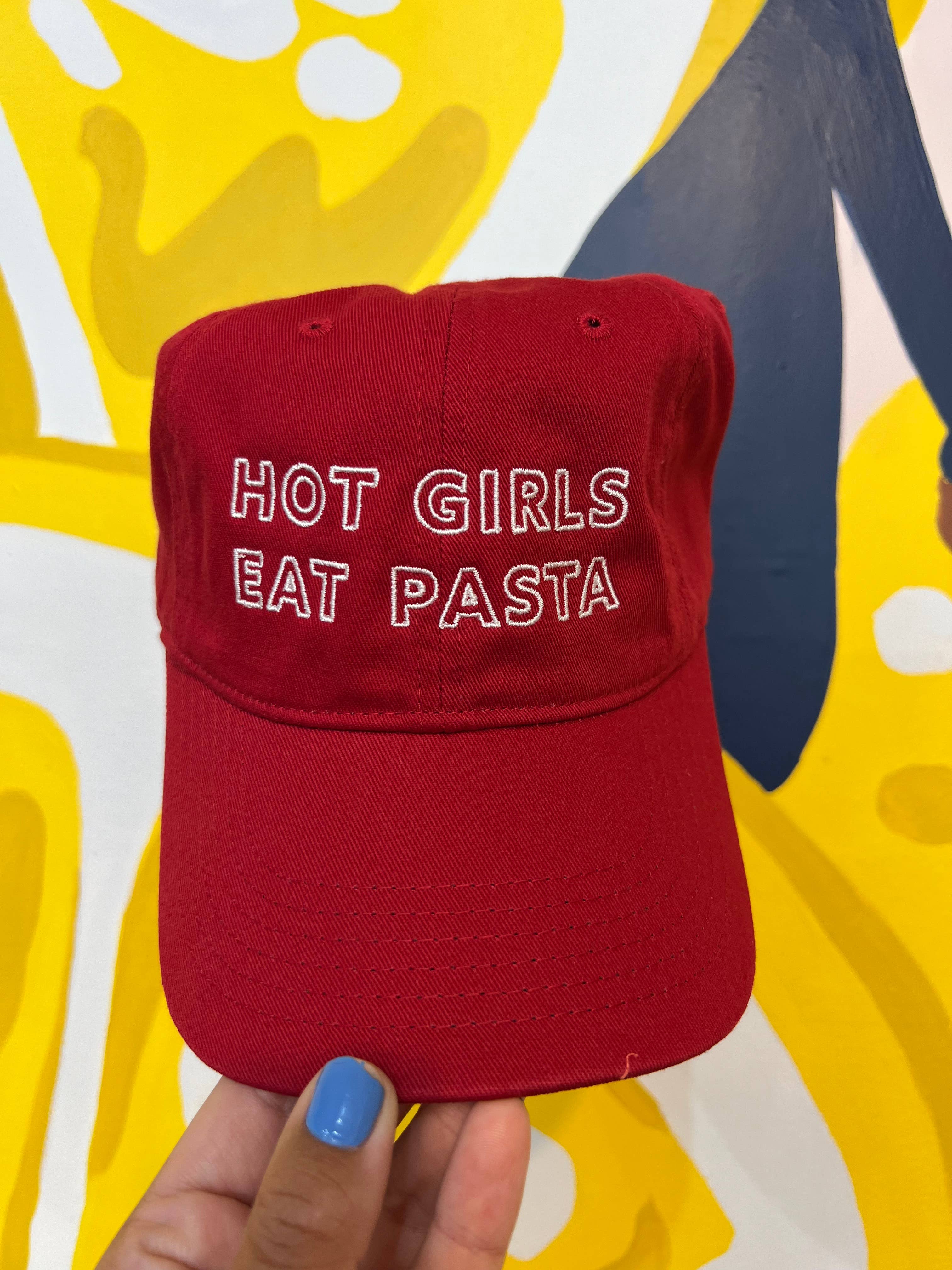 Overseasoned - Hot Girls Eat Pasta Baseball Hat - PINK ONLY