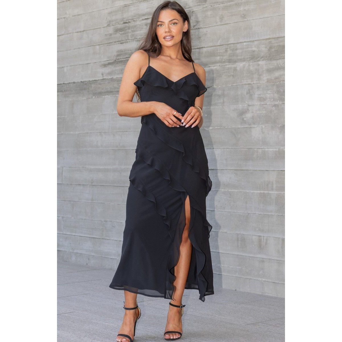 Azure Ruffle Chiffon