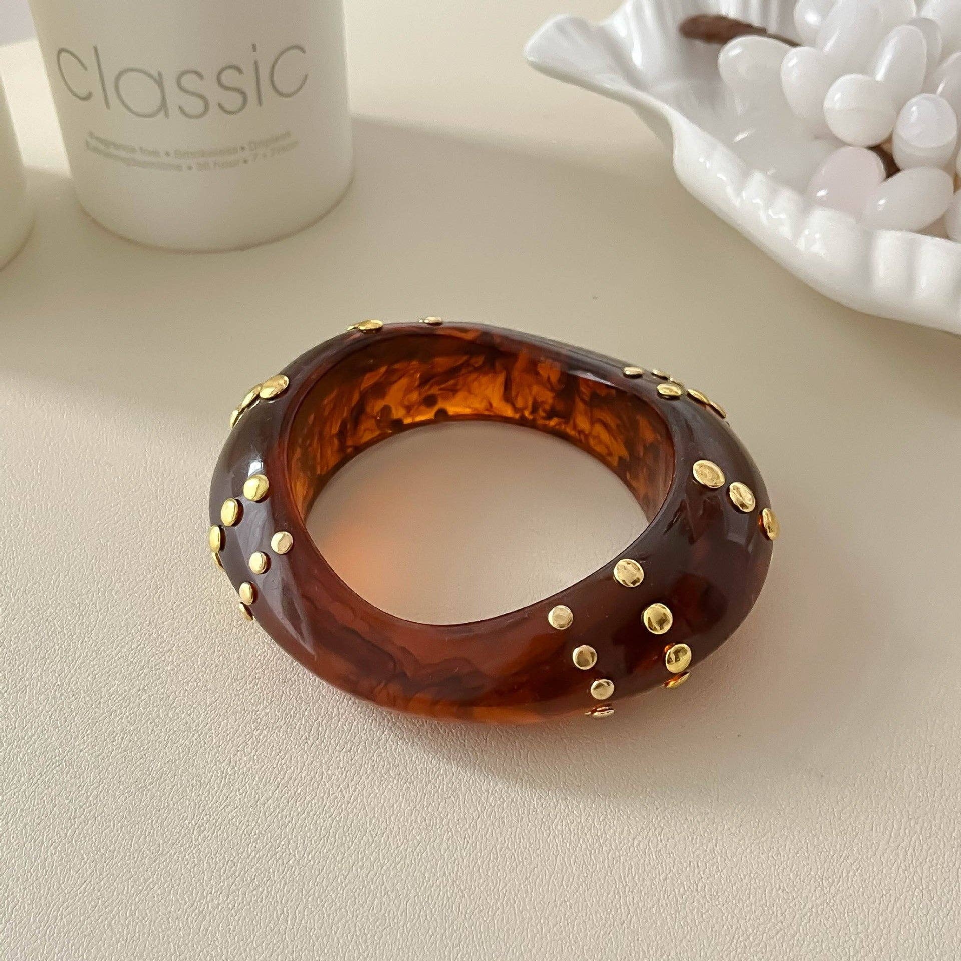 Dipped Shop - Chunky Irregular Studded Punk Resin Geometric Bracelet MK2PPPO6W6JBR119