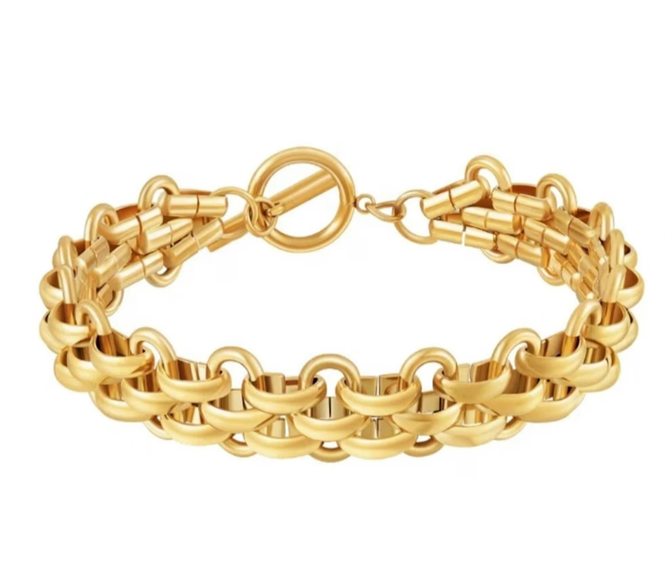 HoopLa - Estate Panther Chain Link  Bracelet 14K Gold
