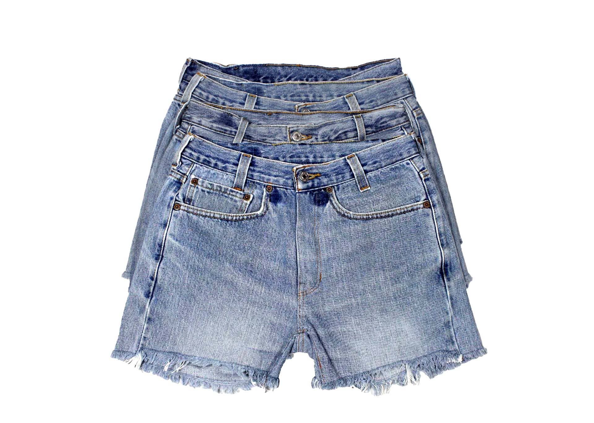 Sun's Out! - Mid-Rise Upcycled Denim Straight-Cut Shorts - Original