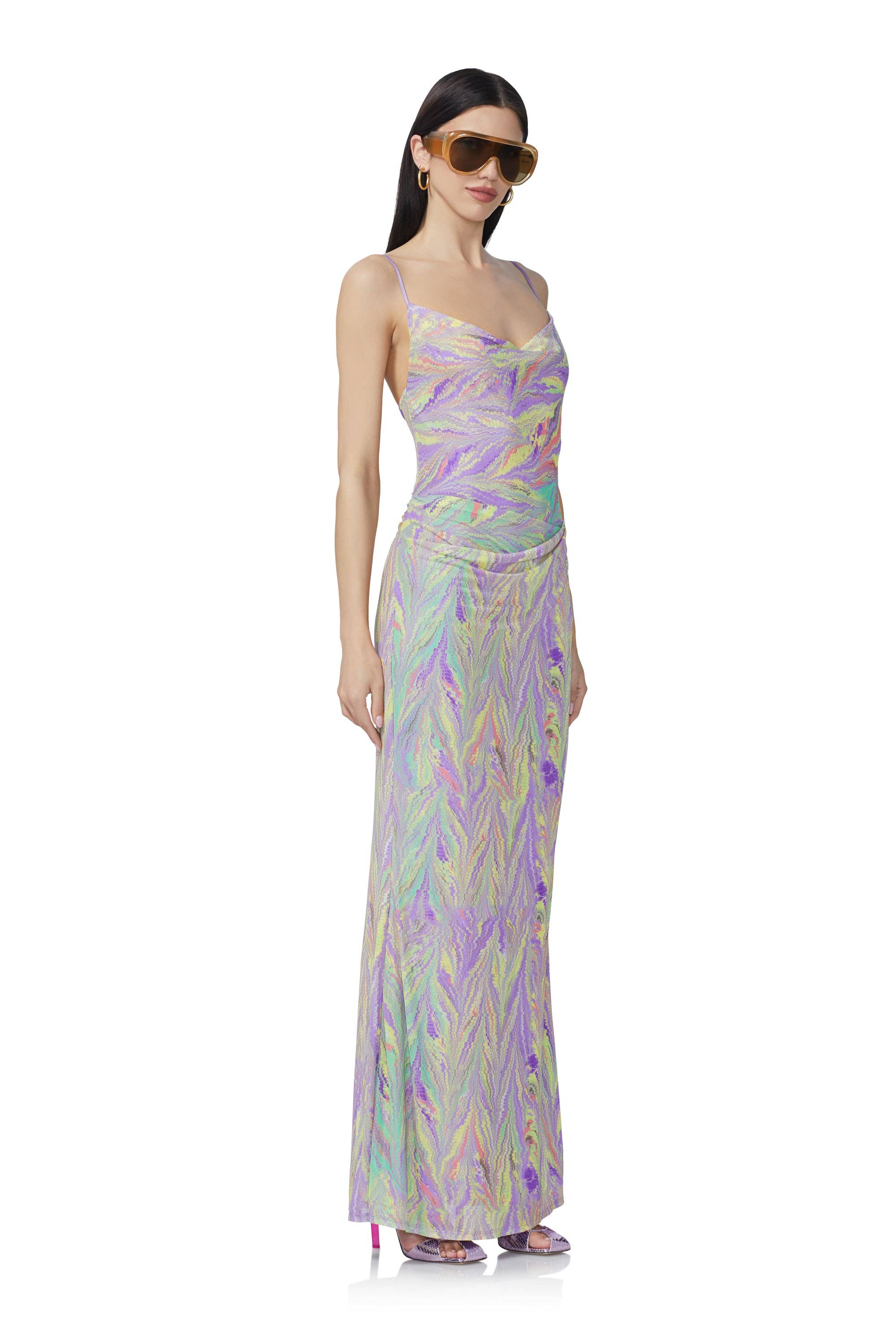 AFRM - Gillian Maxi Dress - Neon Citrus Swirl