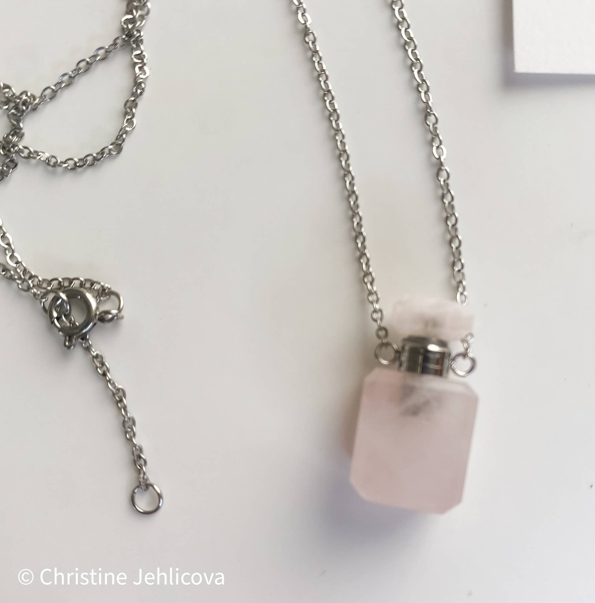 HoopLa - Gemstone Mini Perfume Bottle Crystal Necklace