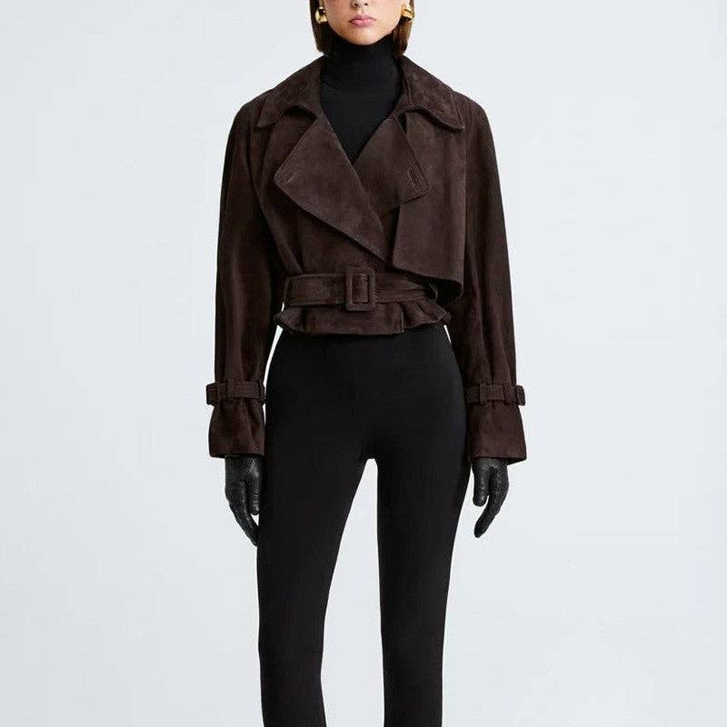 Sheer Trend - Retro Lapel Slim Short Jacket