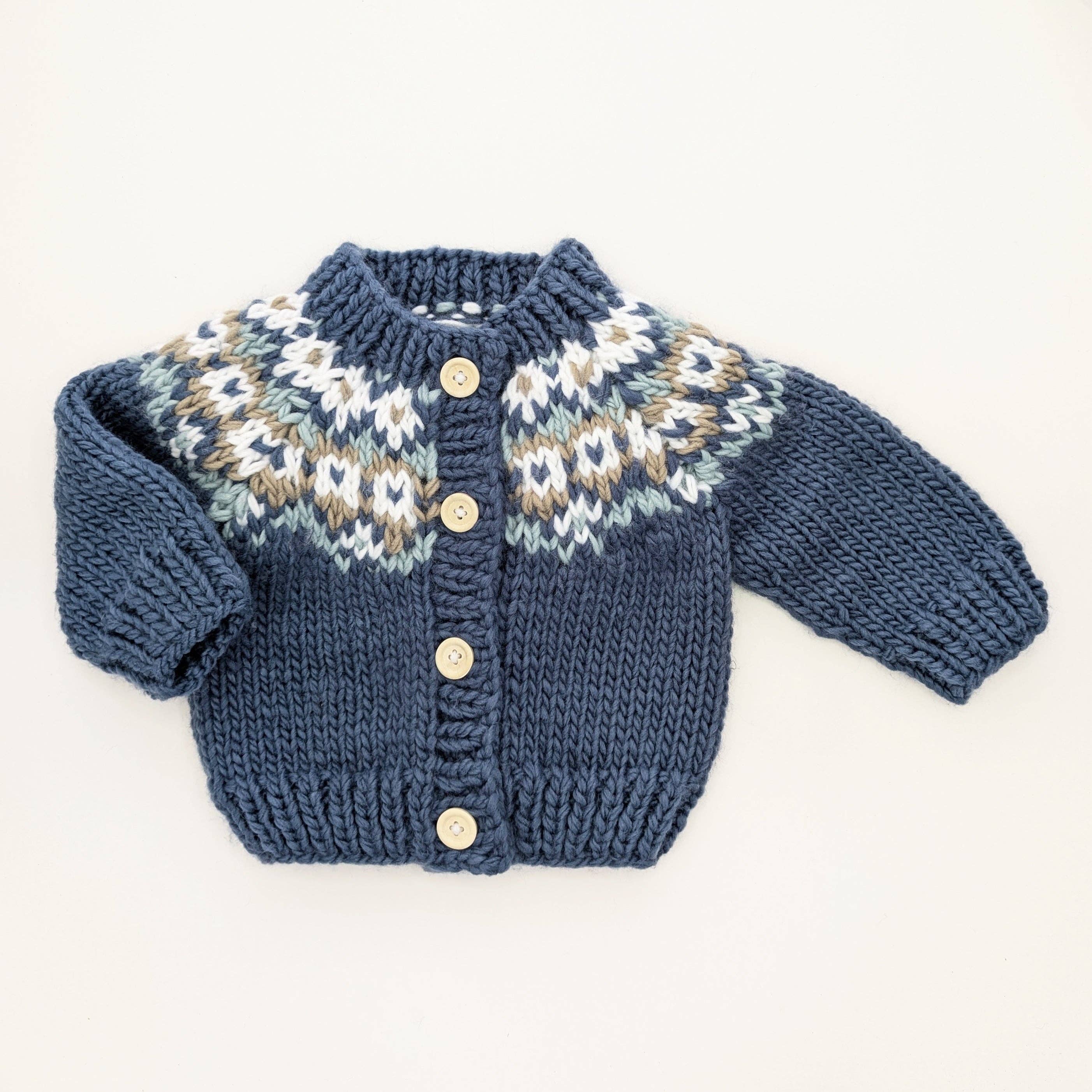 Huggalugs - Fairisle Slate Cardigan Sweater for Baby & Toddler