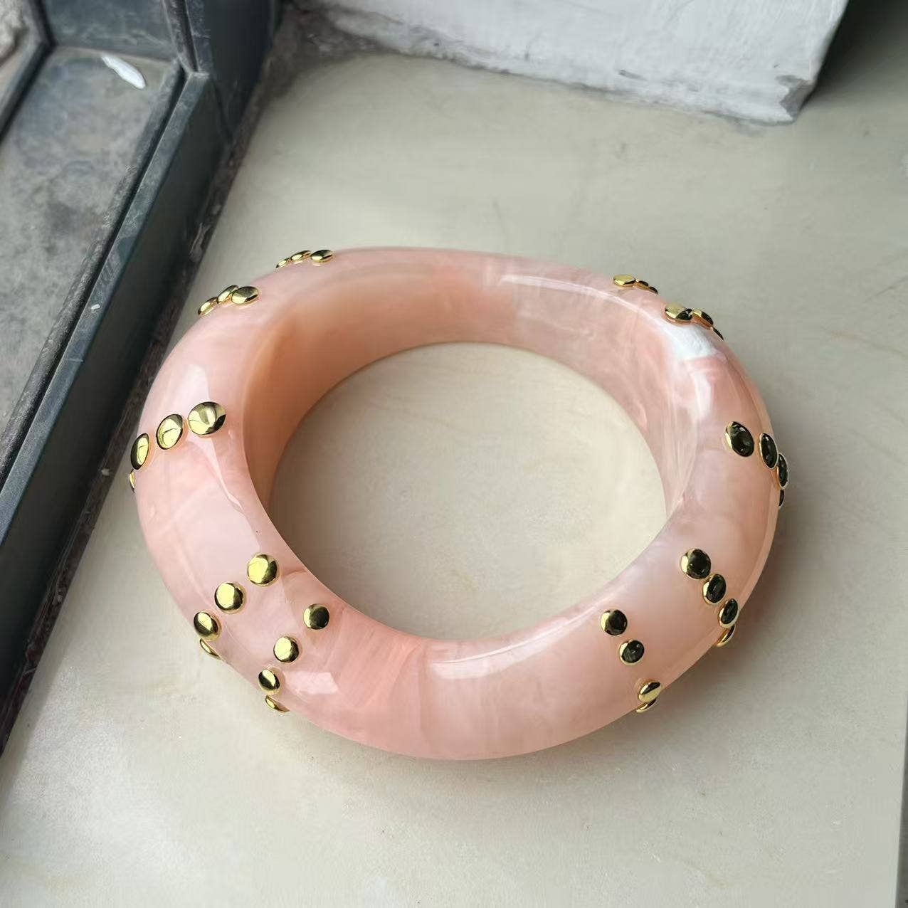 Dipped Shop - Chunky Irregular Studded Punk Resin Geometric Bracelet MK2PPPO6W6JBR119