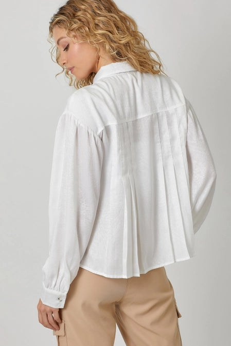 Tie Neck Pleats Blouse