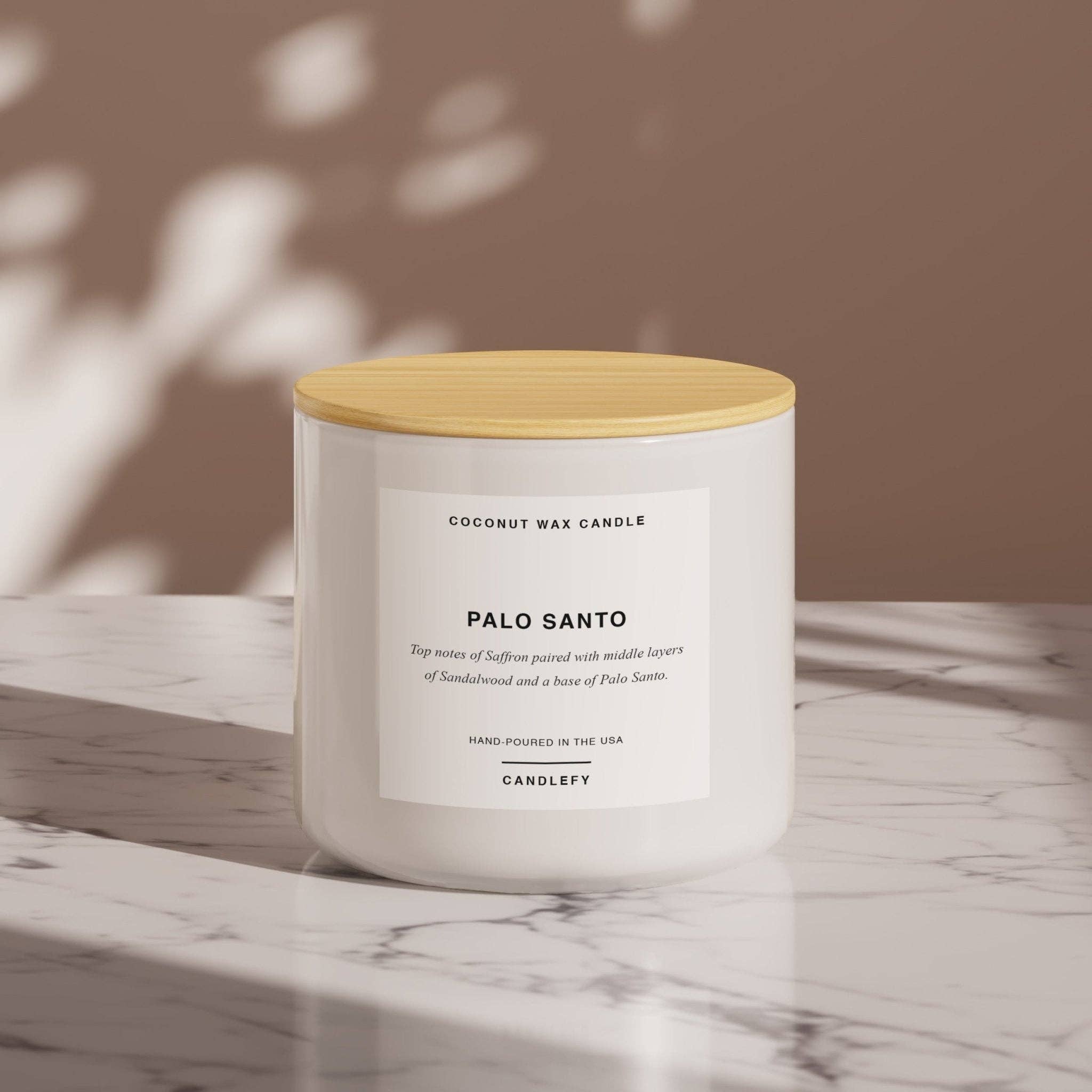 Candlefy - Palo Santo Scented Candle, Made With Natural Coconut Wax