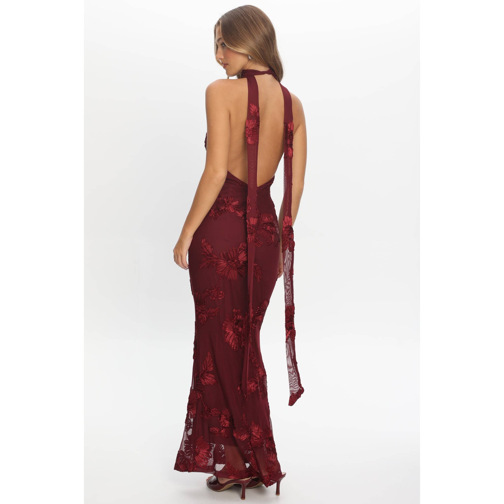 One and Only Collective - FLORAL HALTER MAXI DRESS