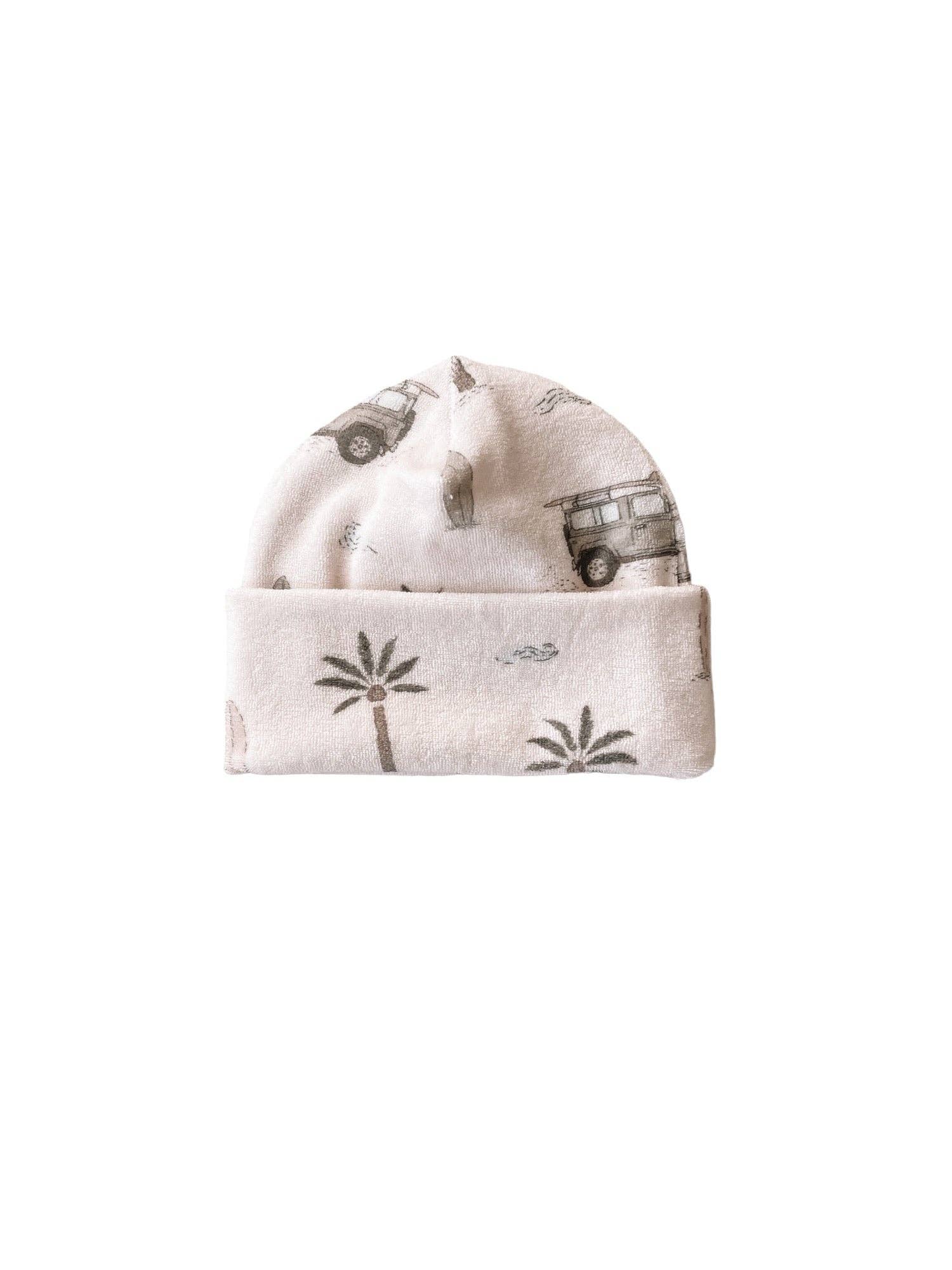 PETITE EvelinaApparel - Terry beanie / cars & palms