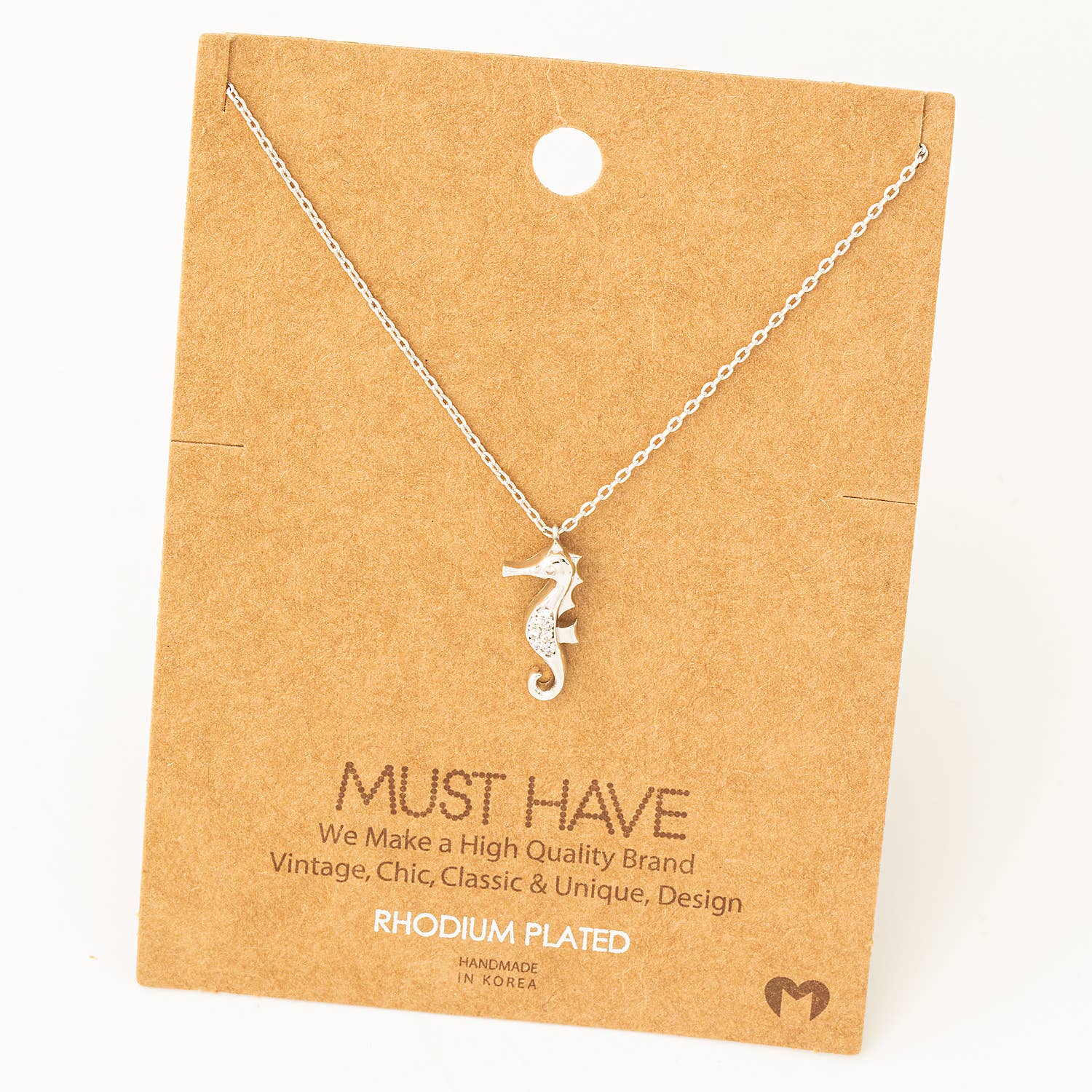Fame Accessories - Mini Sea Horse Pendant Necklace
