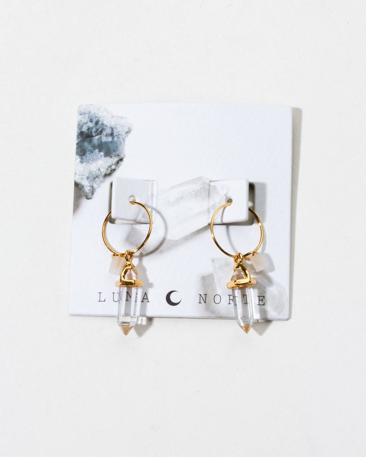 Luna Norte - Prism Mini Hoop Earrings- Quartz