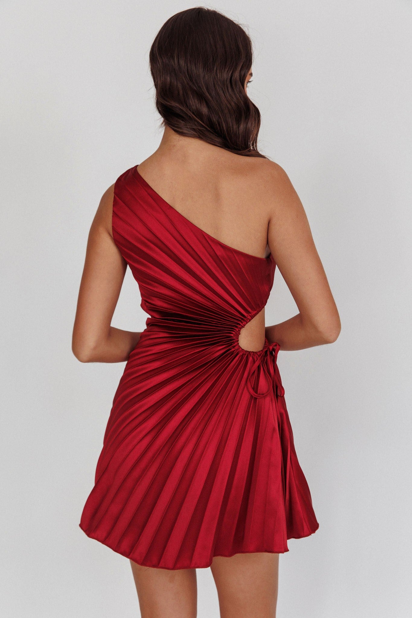 Asymmetrical Accordion Mini Dress
