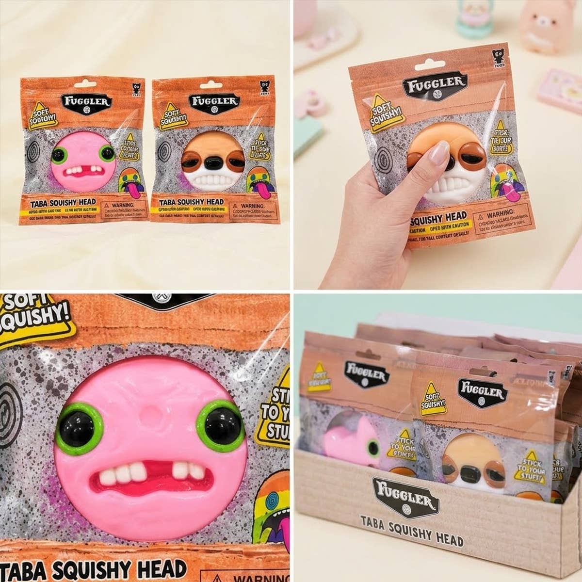PINEAPPLE Beauty - UPD FG234 Fuggler Large Taba Heads Squishy - 12 pcs