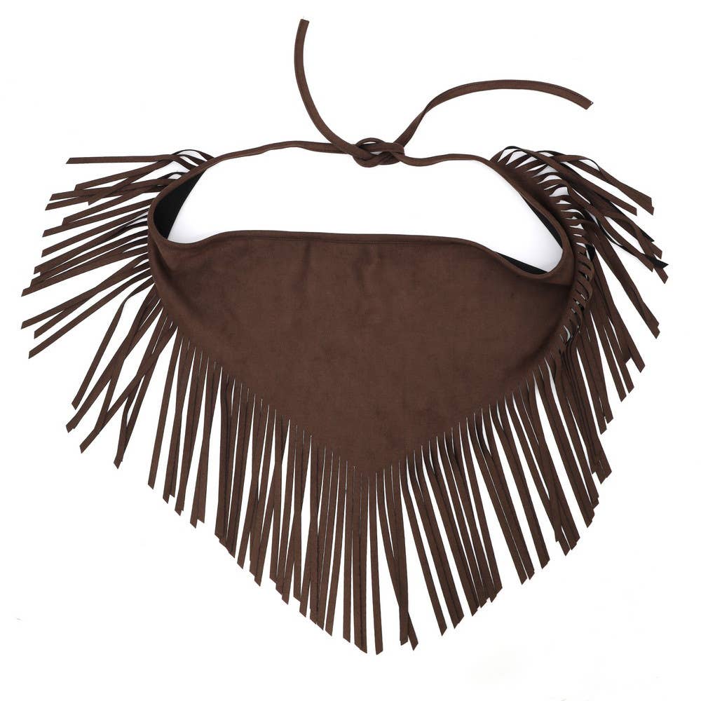 Collections by Fame Accessories - Vegan Suede Fringe Hip Scarf Wrap