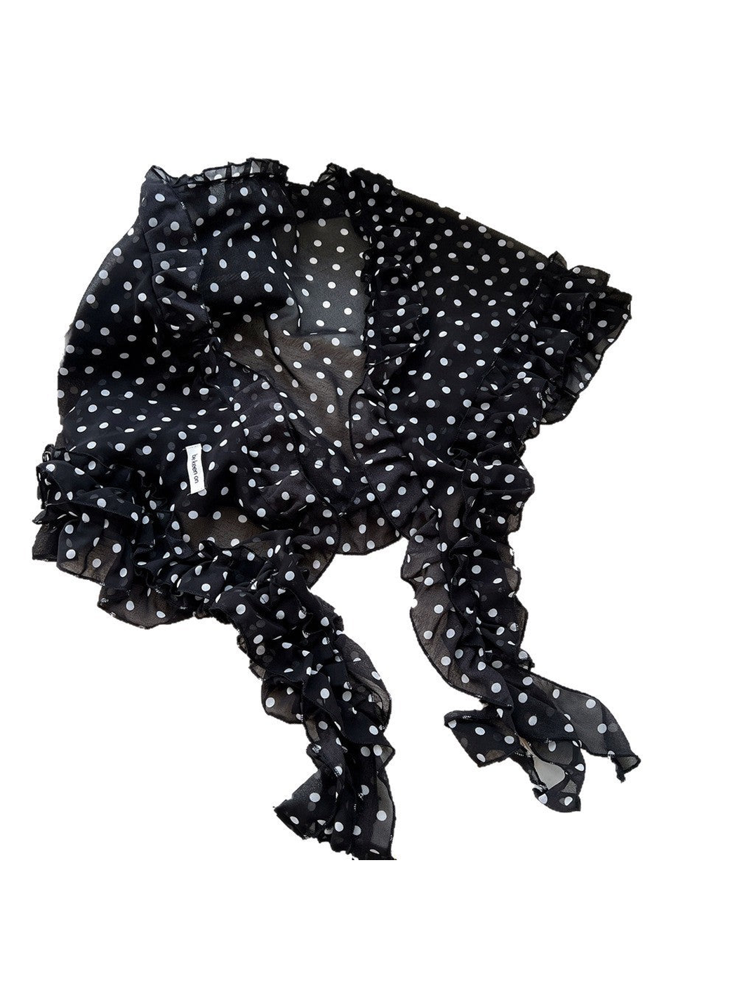 Funkyrel® Atzbranding Limited - Scarvii - Sheer Polka Dot Lace Trim Triangle Scarf