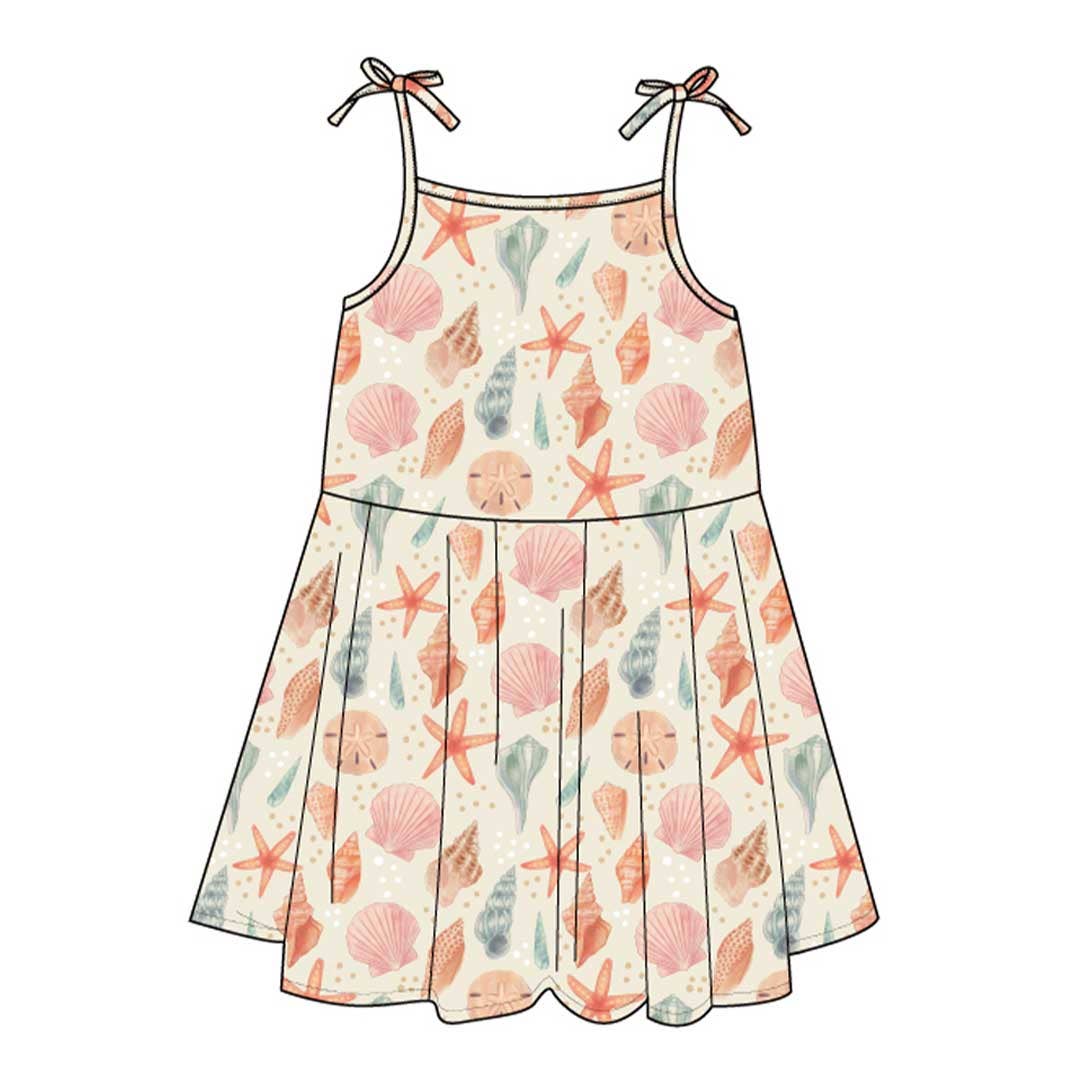 Emerson and Friends - Sandy Seashells Beachy Kids Bamboo Sundress