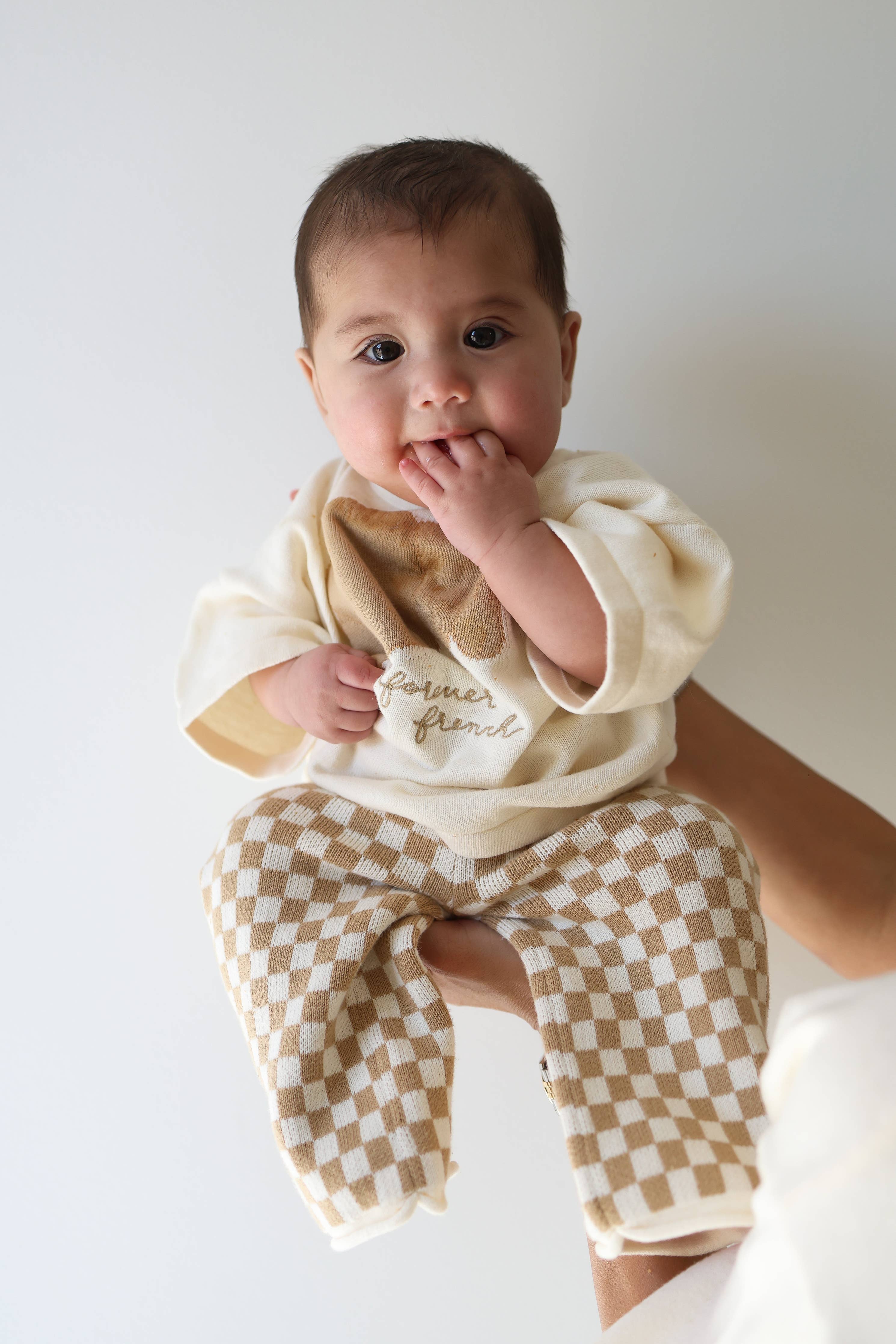 Forever French Baby - Knit Pant Set | Croissants