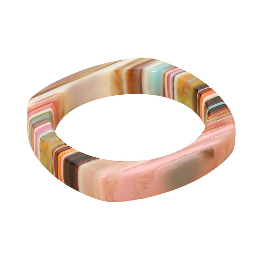 Sensibling Corp. - Geometric Striped Resin Bangle Bracelet