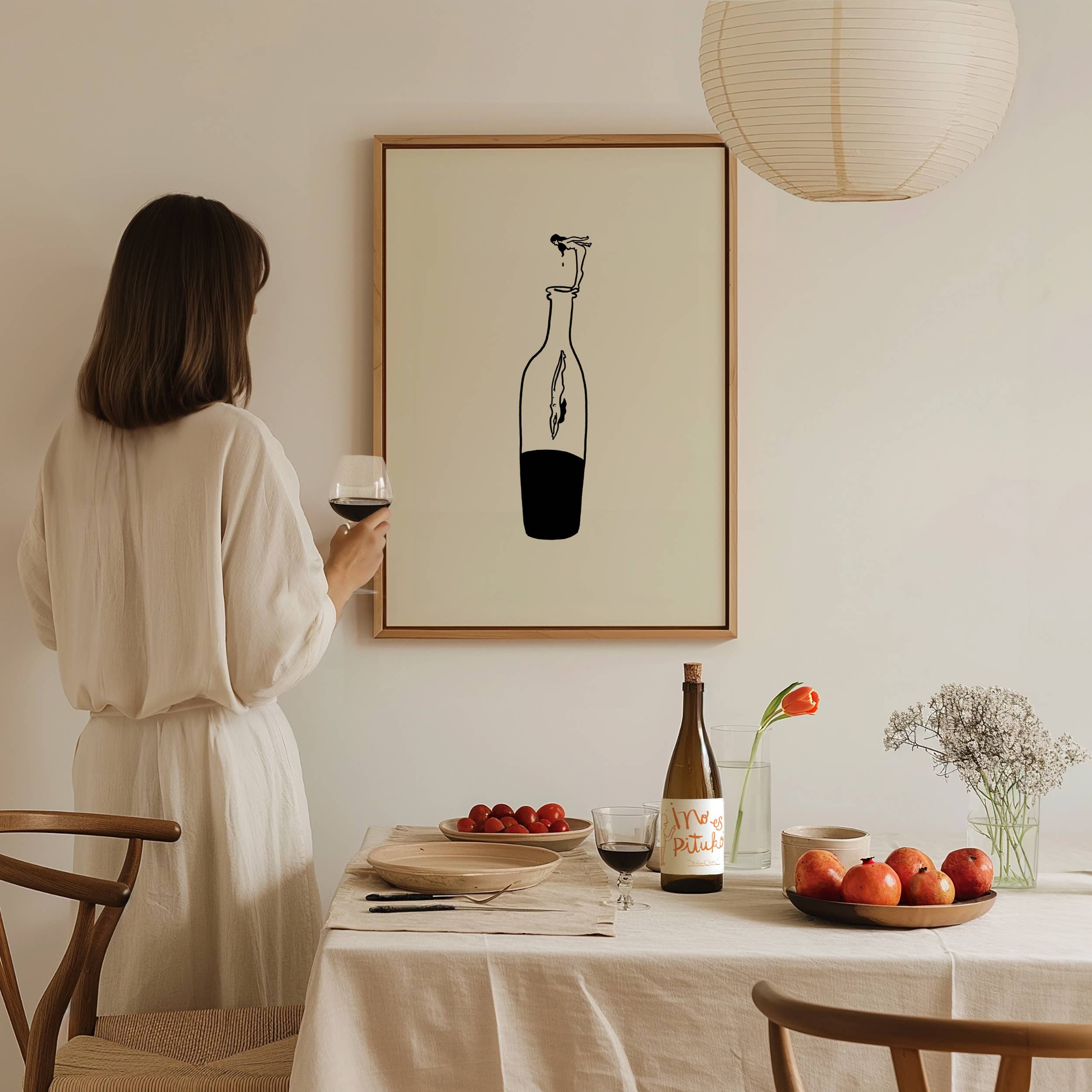 Tumbleweed Design Studio - Wine Dive Minimal Art Print