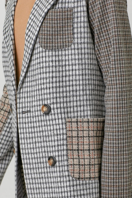 Mixed Plaid Blazer