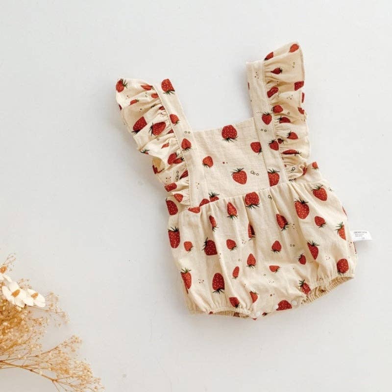 shoplittleswan - Baby Girl Strawberry Tank Bodysuit