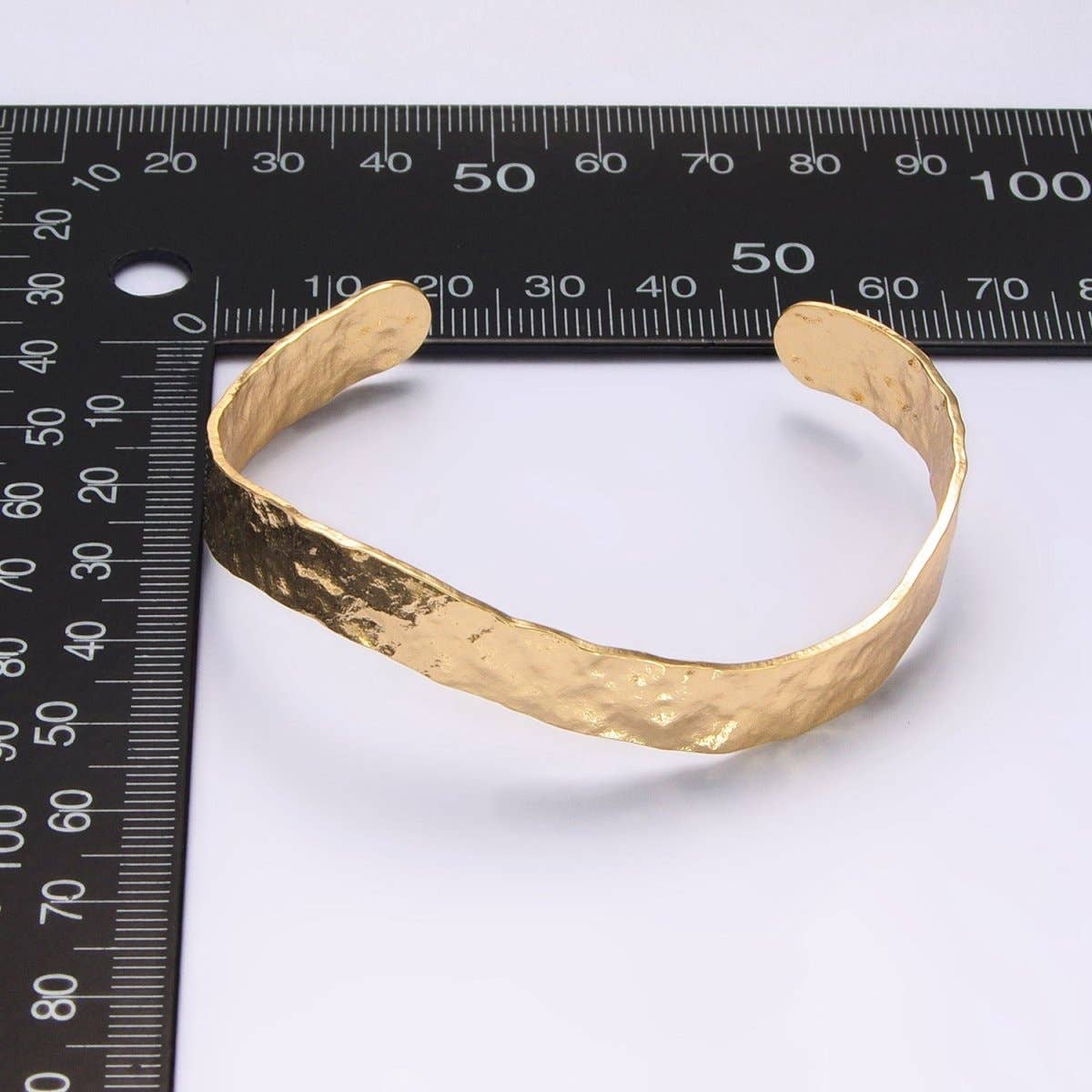 Aim Eternal - 24K Gold Filled Hammered Band Cuff Bracelet | WA-2655