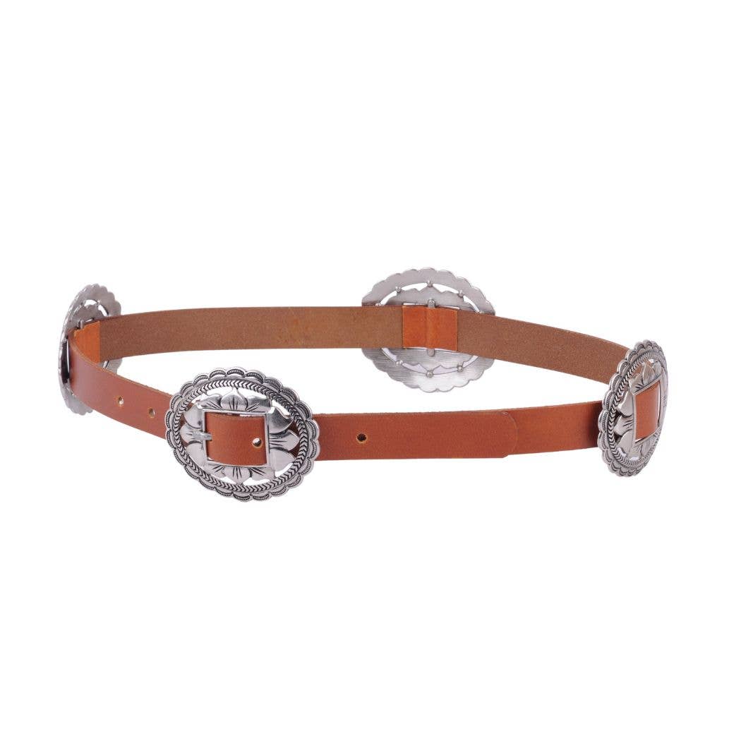 Most Wanted USA - Western Concho Leather Belt