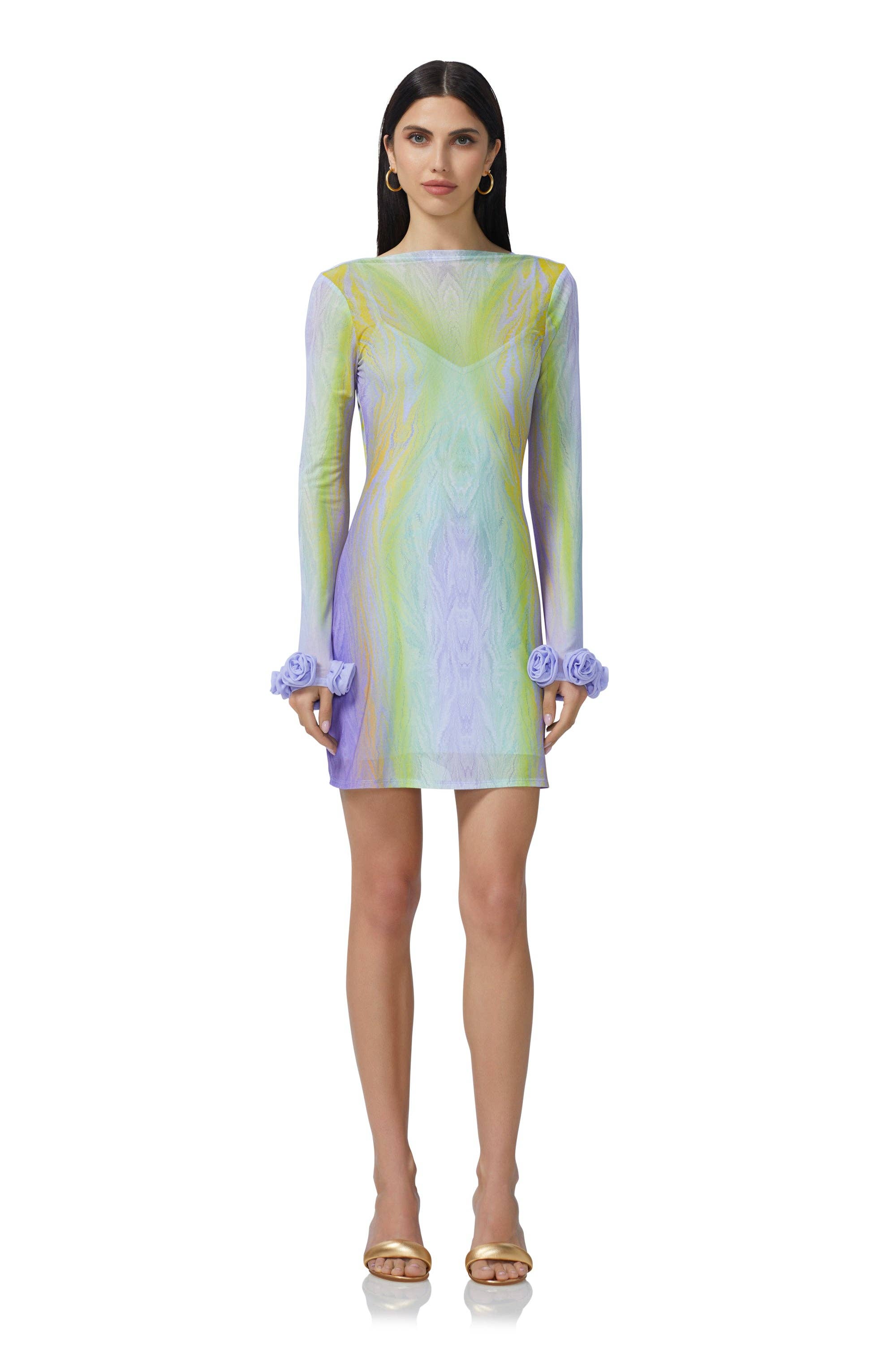 AFRM - Shani Rosette Mini Dress - Placed Citrus Swirl