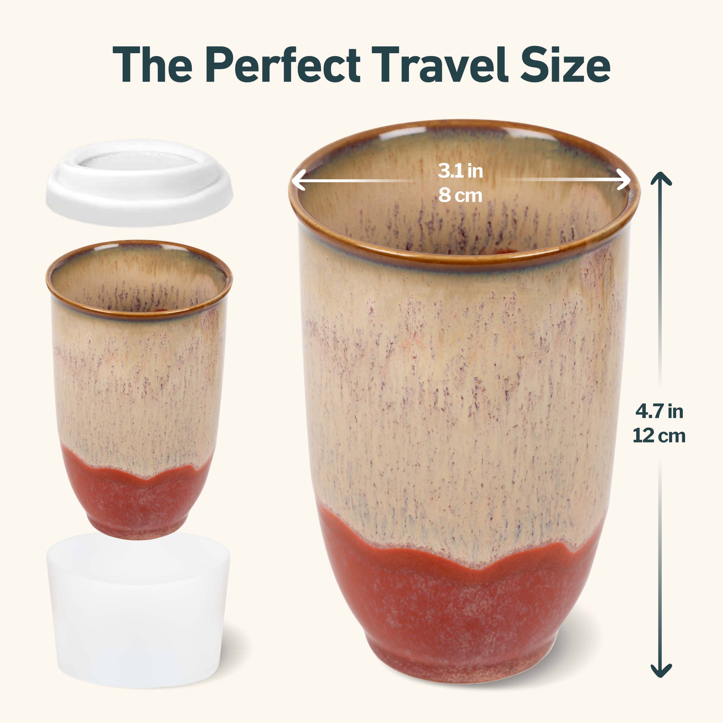 Nova Ceramics Travel Mugs - Jupiter Ceramic Travel Mug – 12oz with Lid & Sleeve