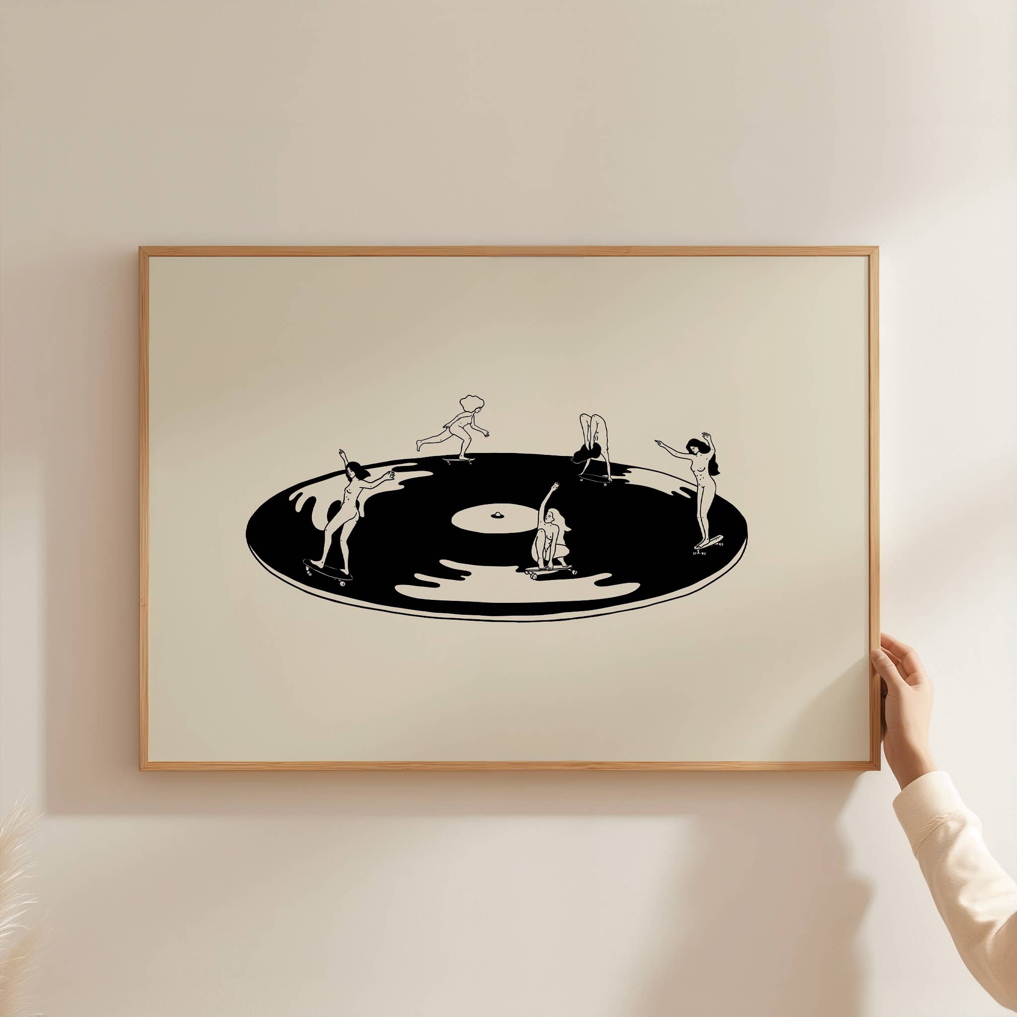 Tumbleweed Design Studio - Skate Session on Vinyl Record Minimal Art Print