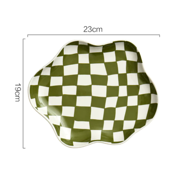 Filtrum Home - Checkerd Ceramic Plate