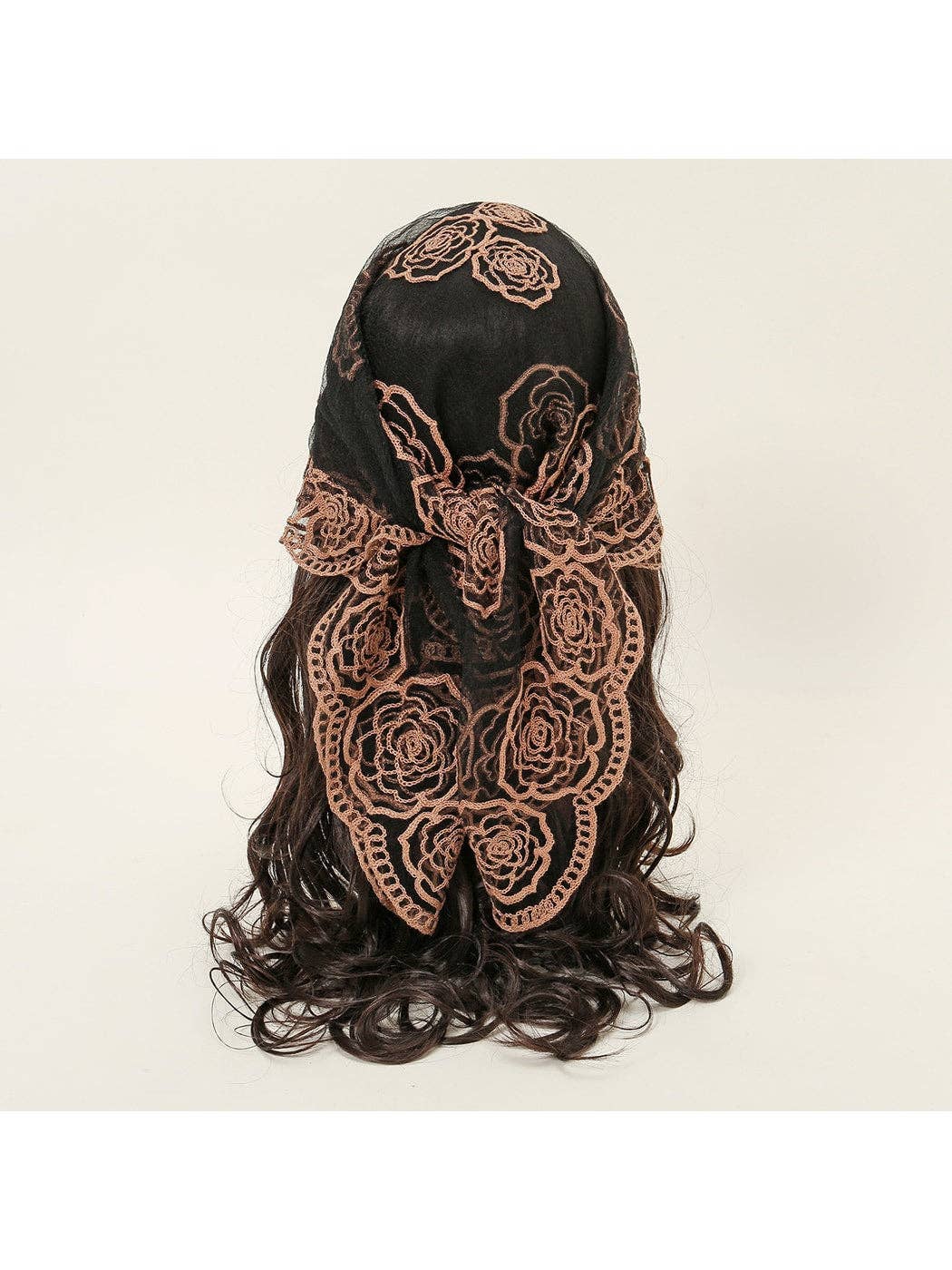 Funkyrel® Atzbranding Limited - Scarvii - Rose Embroidered Lace Detail Square Scarf