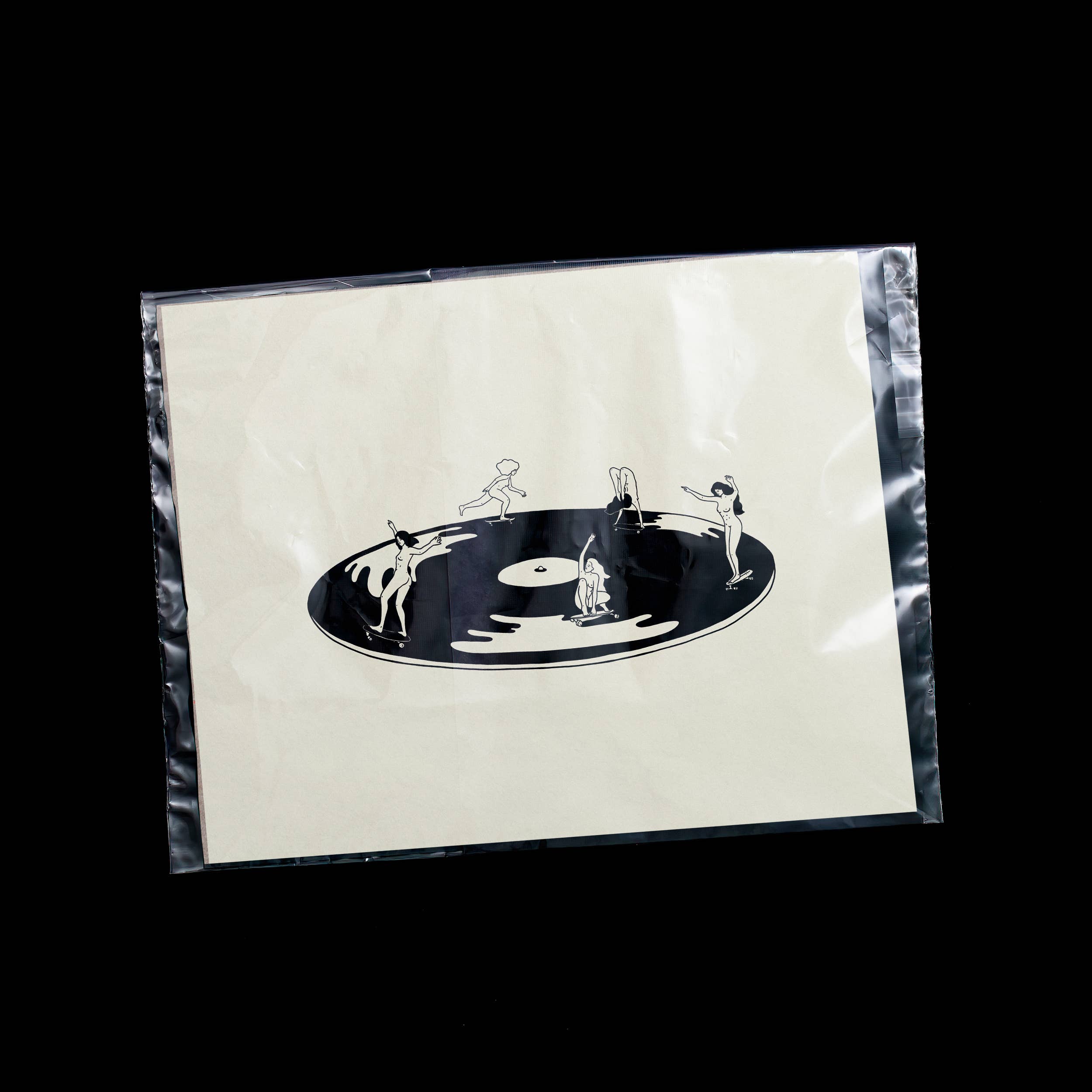 Tumbleweed Design Studio - Skate Session on Vinyl Record Minimal Art Print