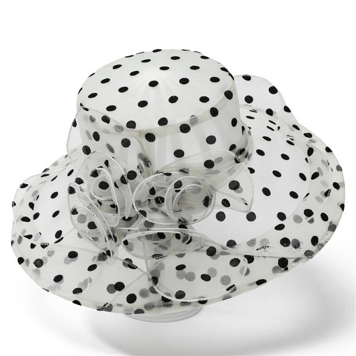 FOLDABLE LARGE BRIM FLOWER SUN HAT_