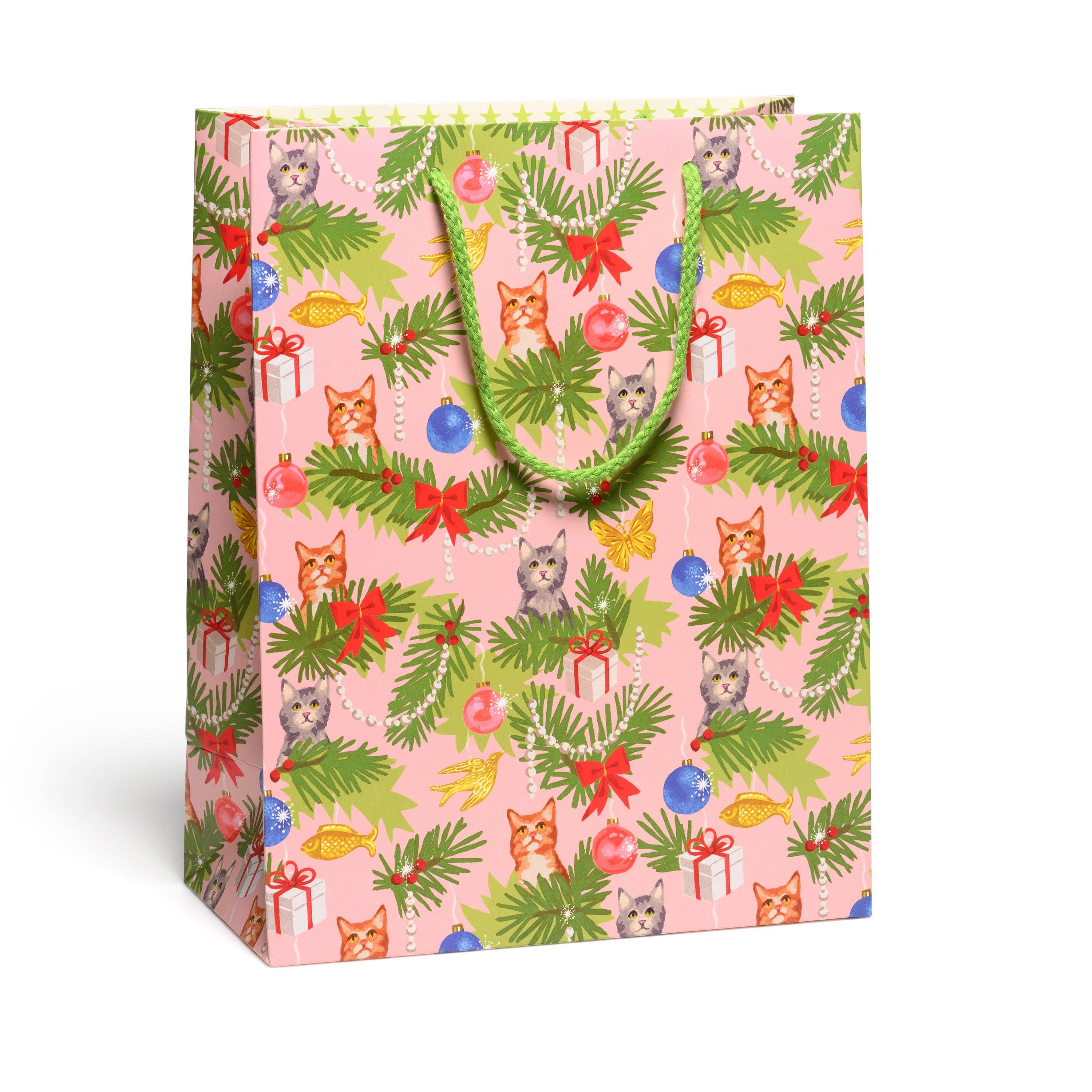 Red Cap Cards - Christmas Cats large gift bag