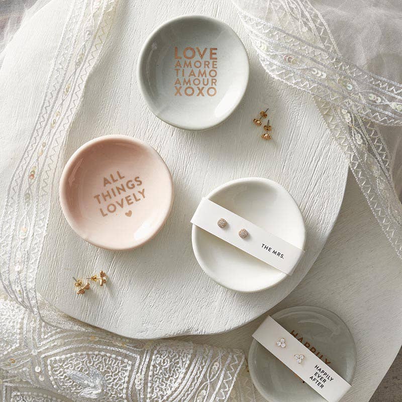 Santa Barbara Design Studio by Creative Brands - Ceramic Ring Dish & Earrings - Happily Ever After