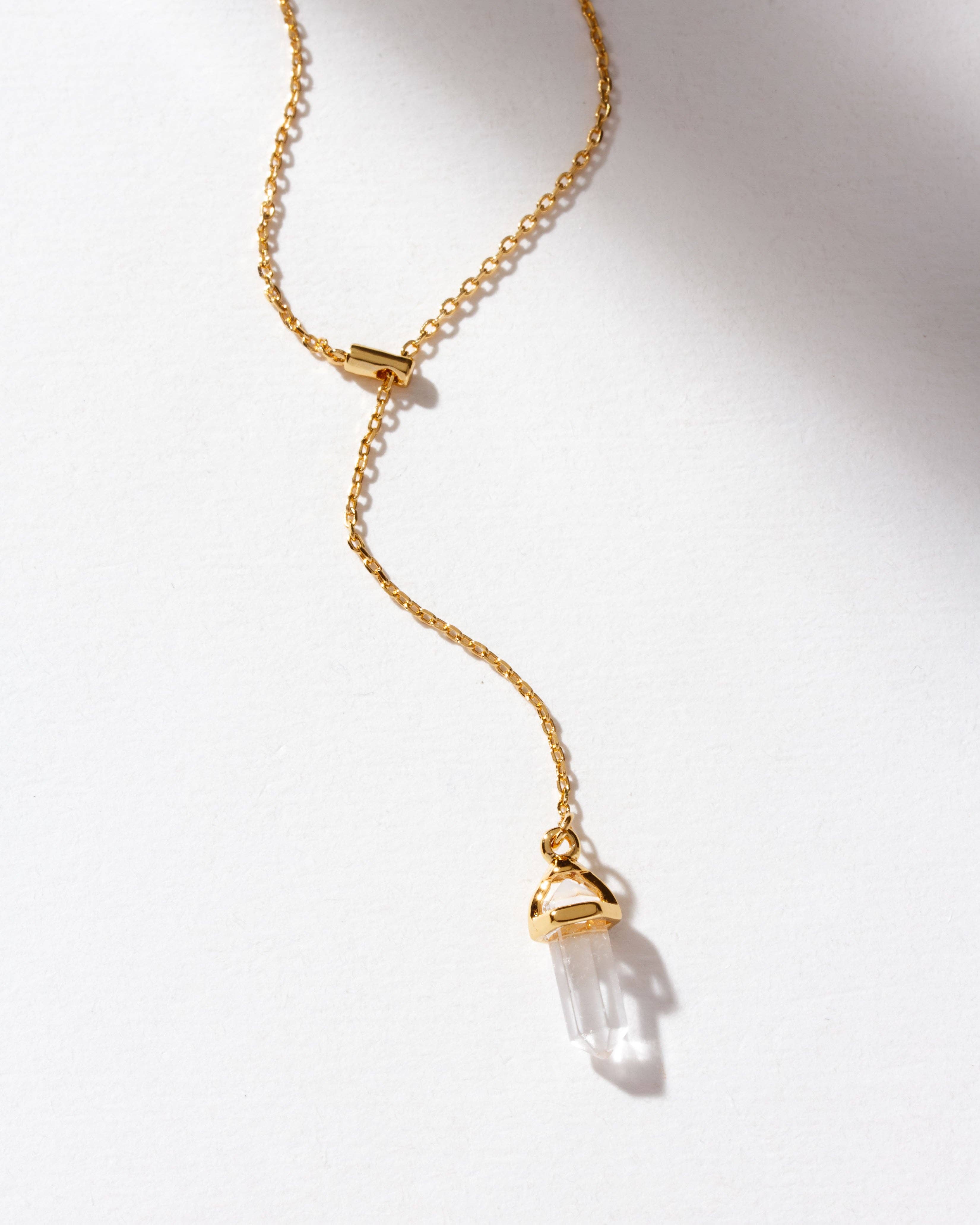 Luna Norte - Prism Point Lariat- Clear Quartz