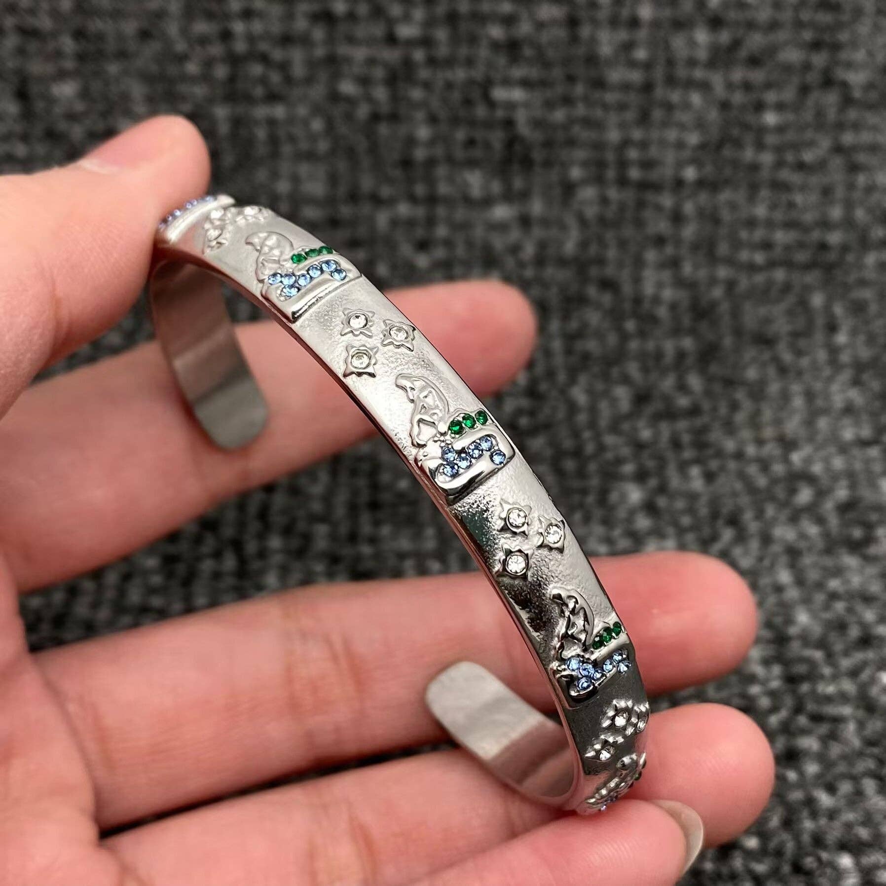 Surprise Tarot Style 18K Gold Plated S.Steel Cuff Bangle