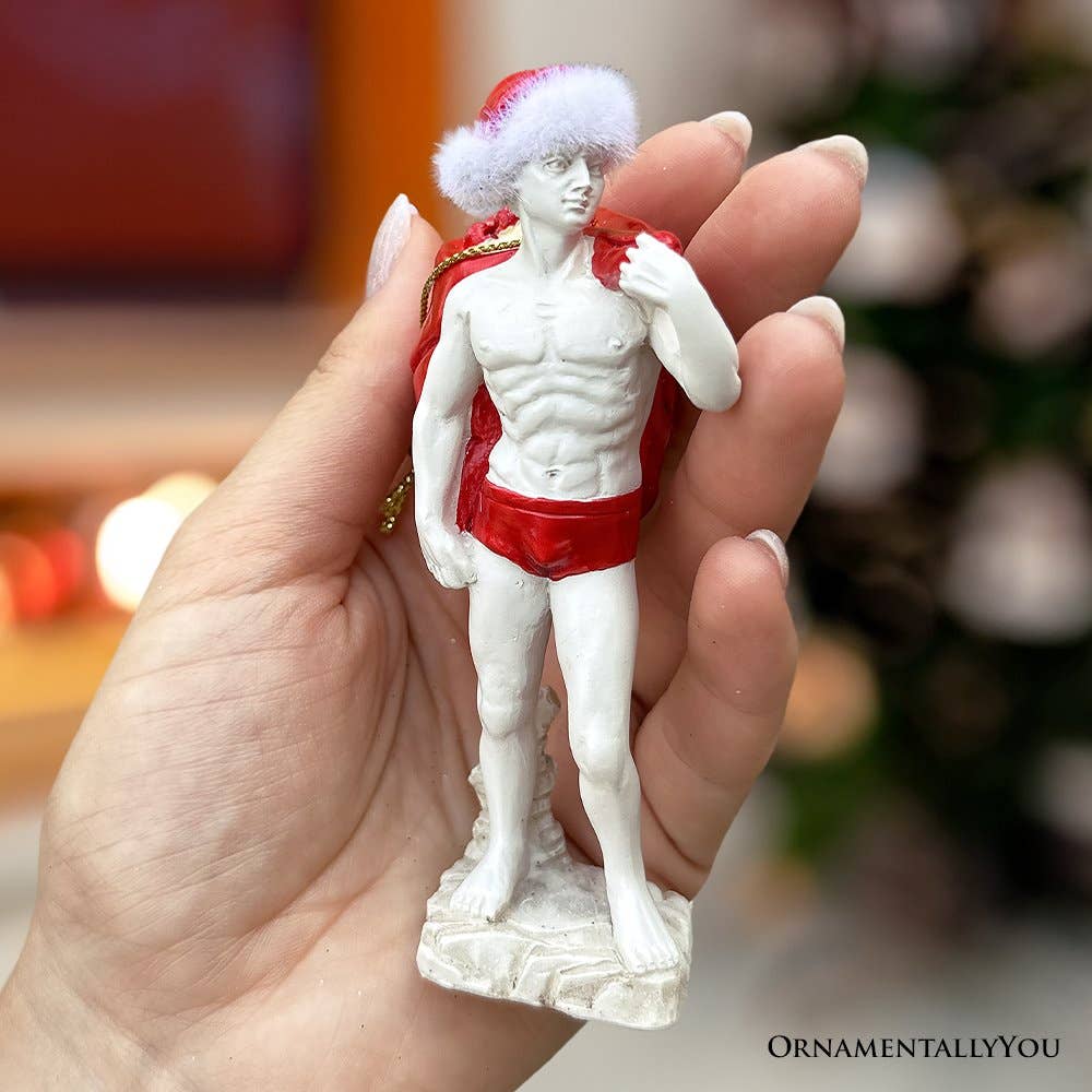 OrnamentallyYou - Festive Statue of David Ornament, Unique Italian Renaissance