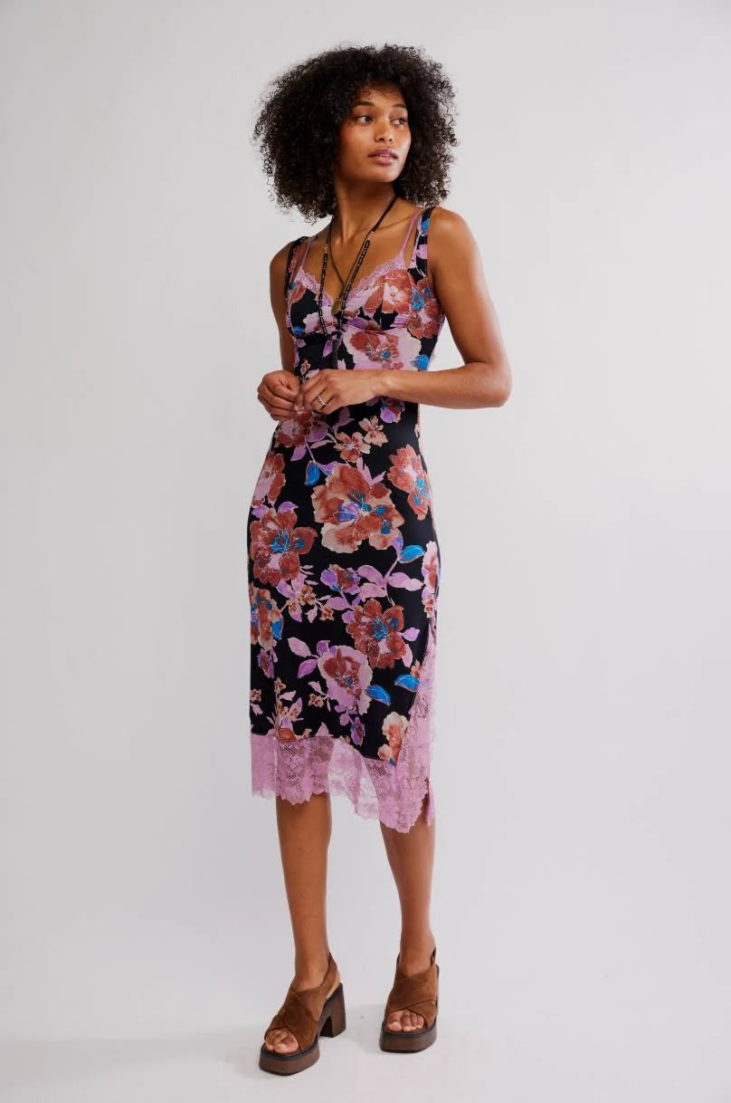 PARTY CRASHER MIDI SLIP / BLACK COMBO /