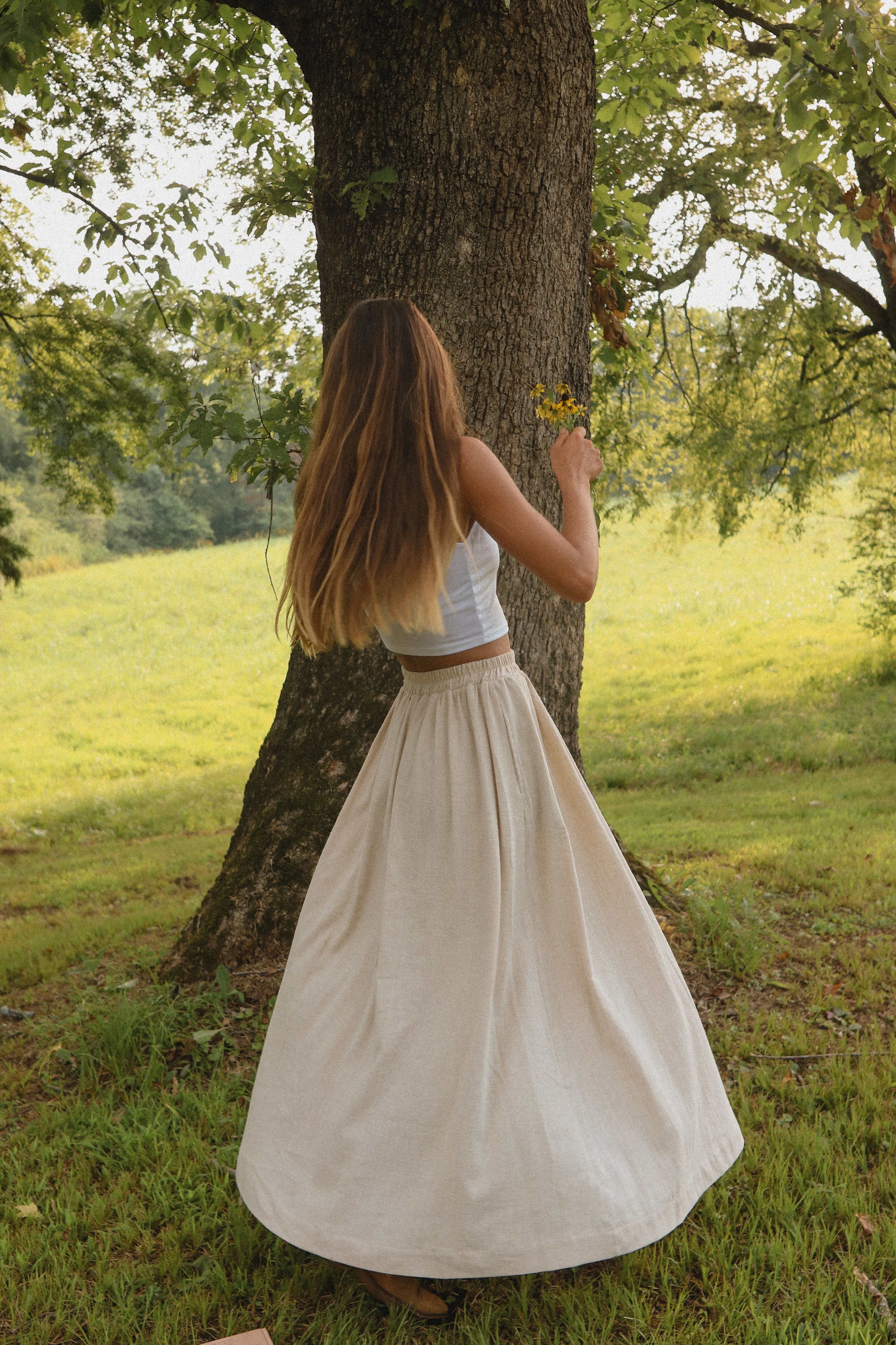 Love Linen Blend Maxi Skirt
