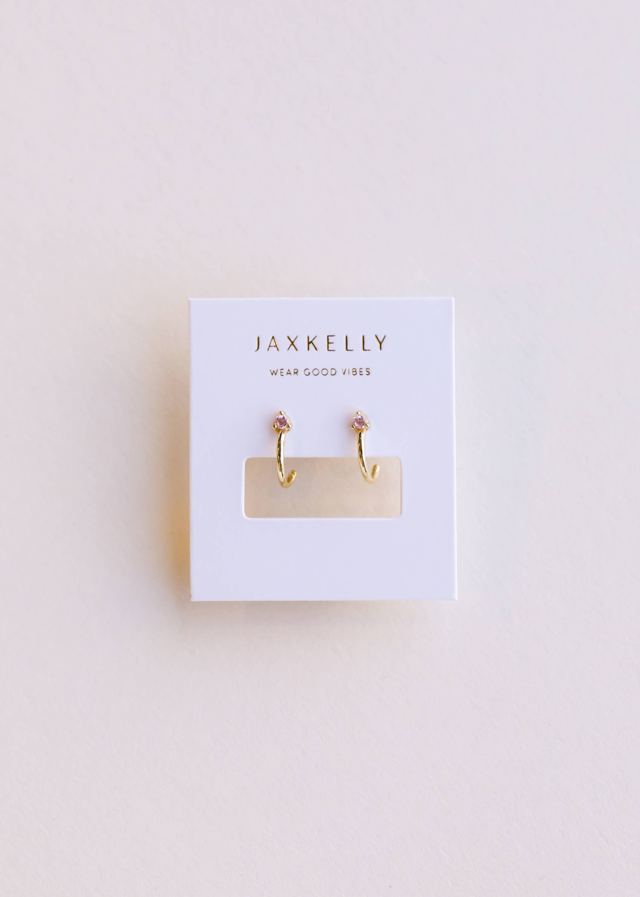 JaxKelly - Open Mini Hoop Earring - Pink