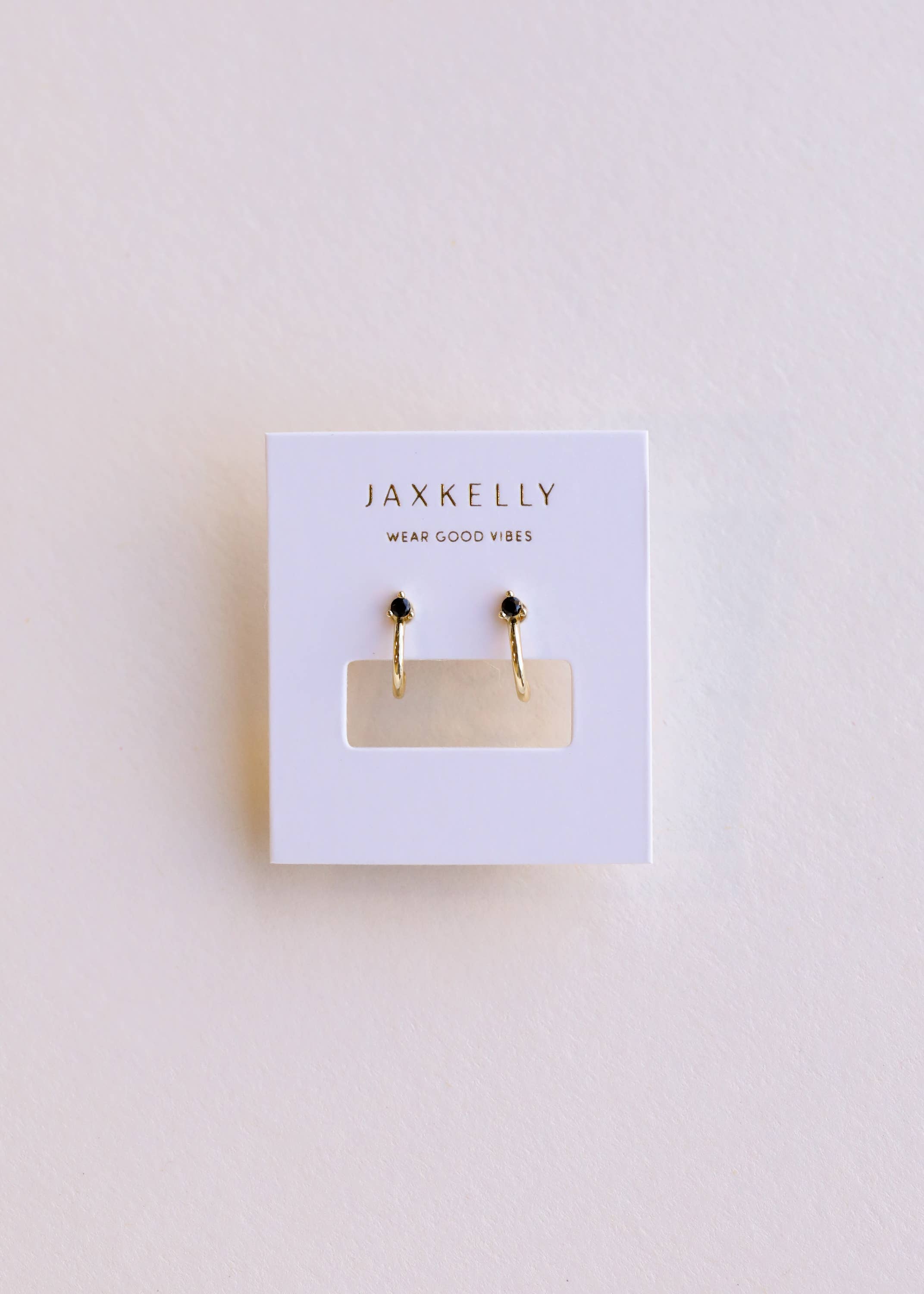 JaxKelly - Open Mini Hoop Earring - Black