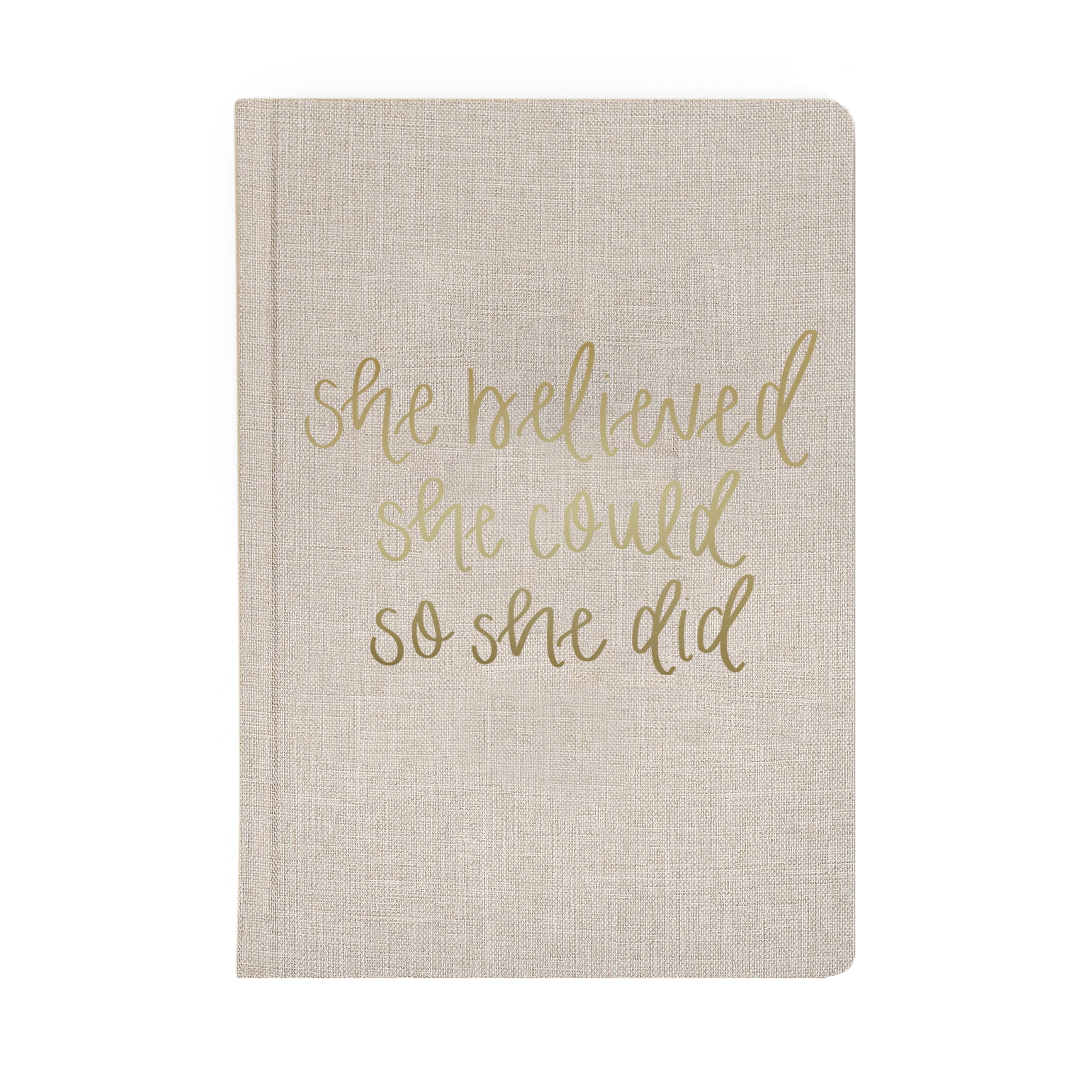 Sweet Water Decor - She Believed She Could Fabric Journal - Home Decor & Gifts