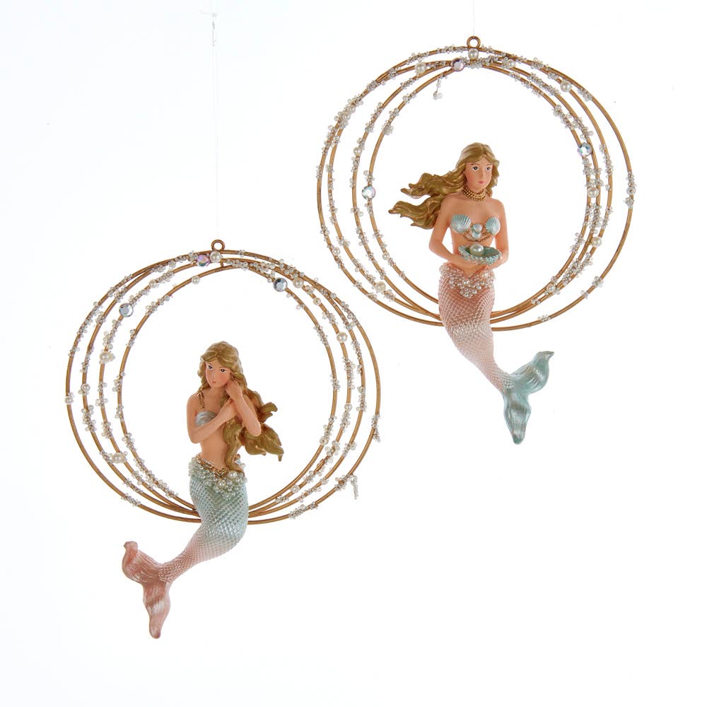 Kurt S. Adler, Inc. - Mermaid Ornaments, 2 Assorted