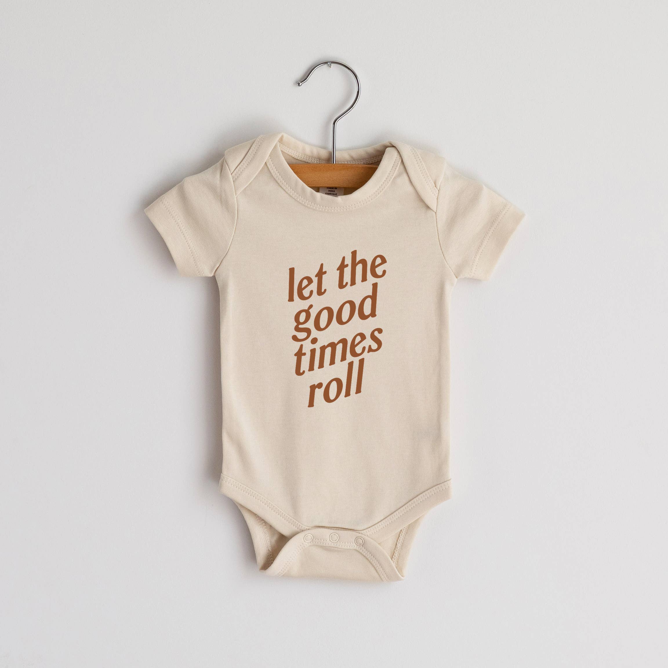 Gladfolk - Cream Let The Good Times Roll Organic Baby Bodysuit