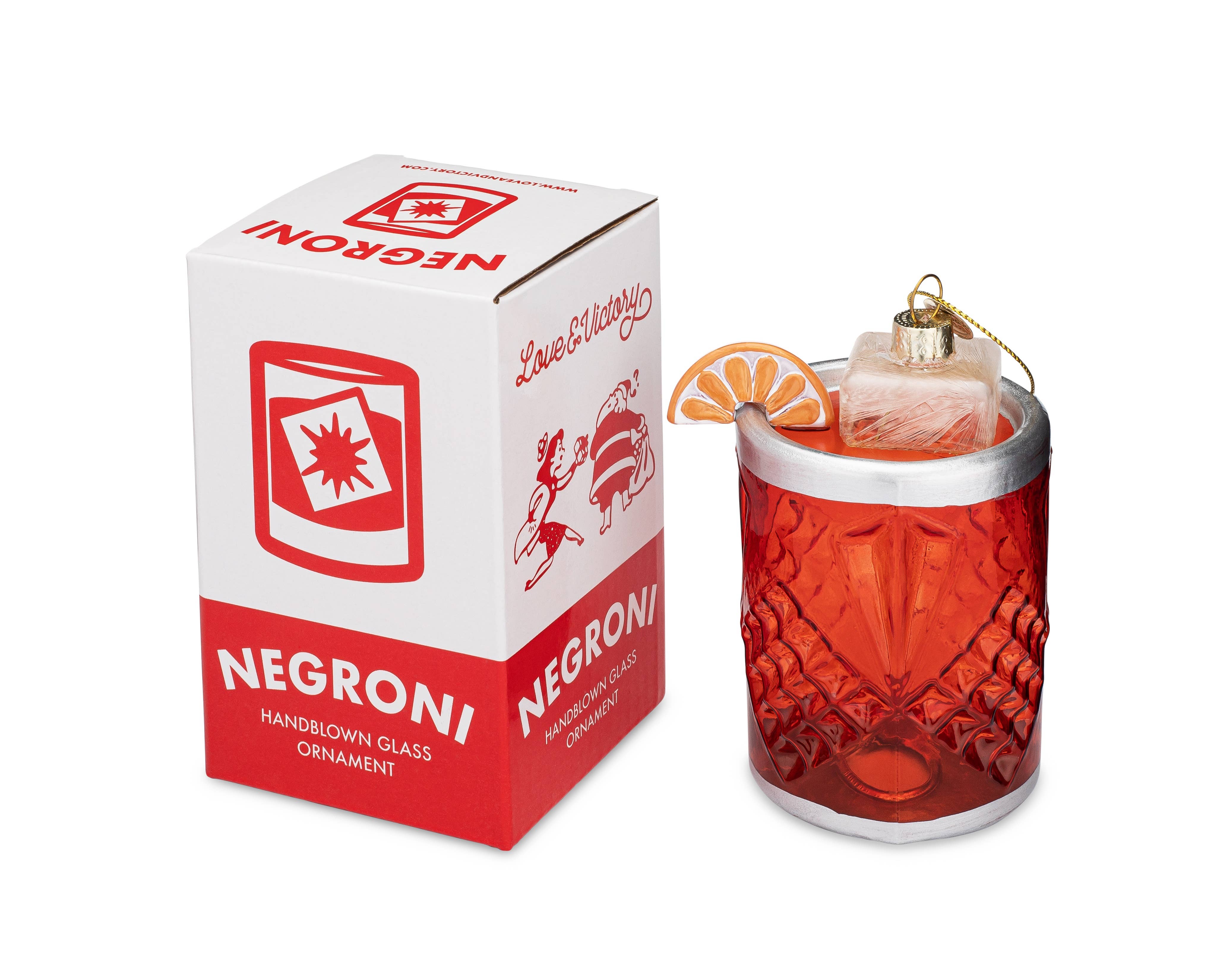 Love & Victory - Negroni Cocktail Christmas Ornament -