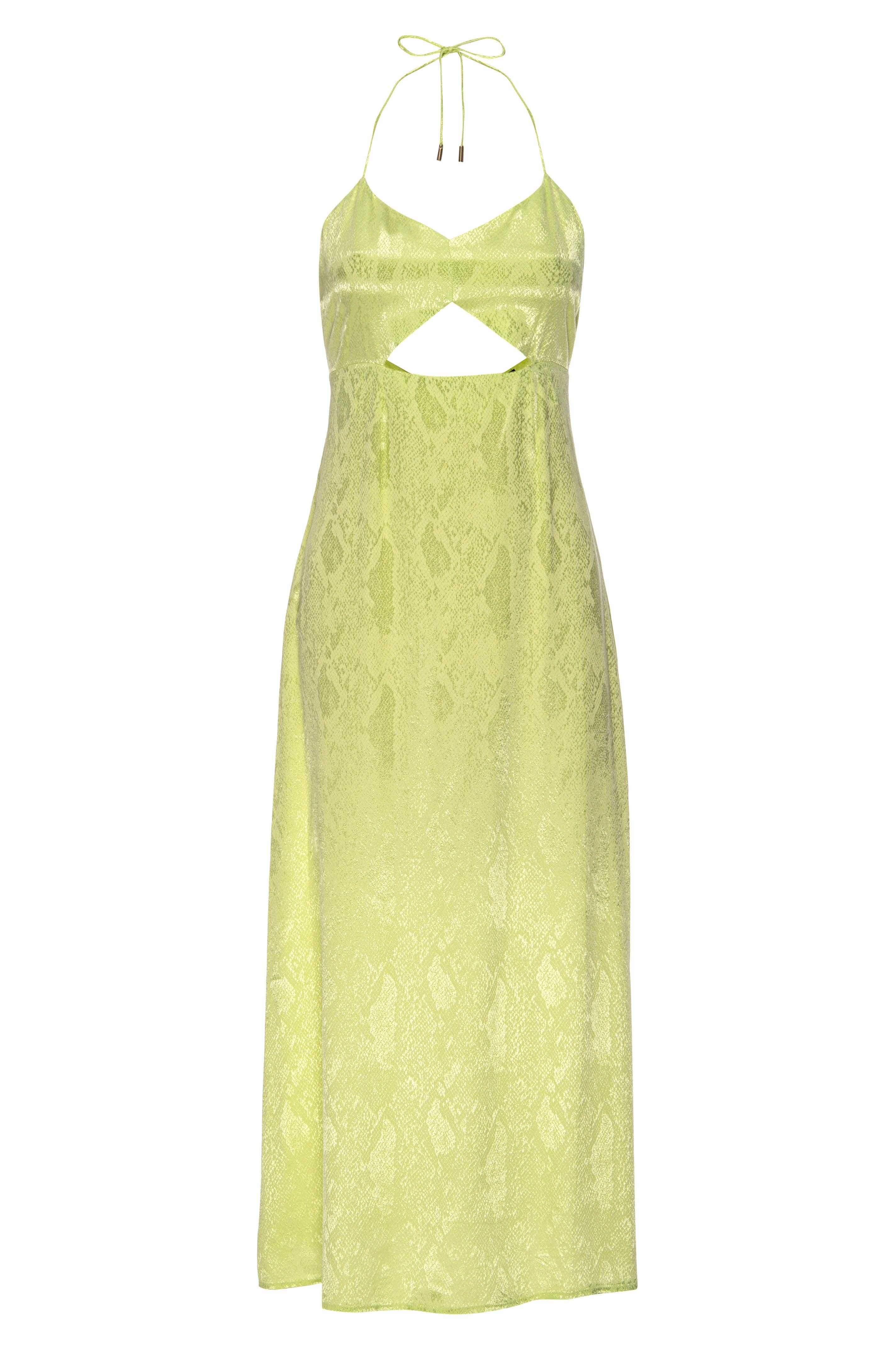 AFRM - Radish Dress - Snake Lime Jacquard